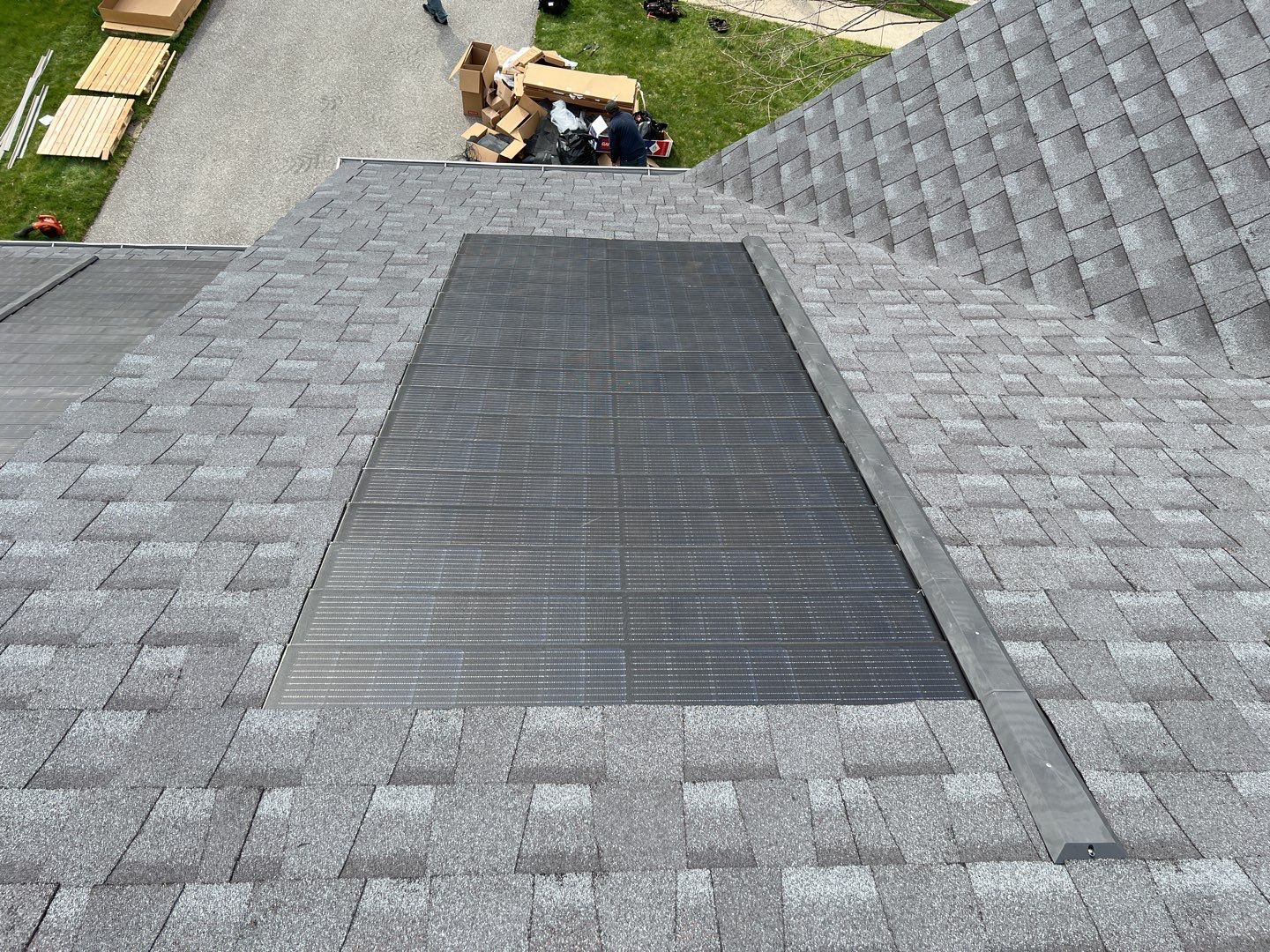 Solar Roof Replacement using GAF Timberline Solar Shingles by American Home Contractors