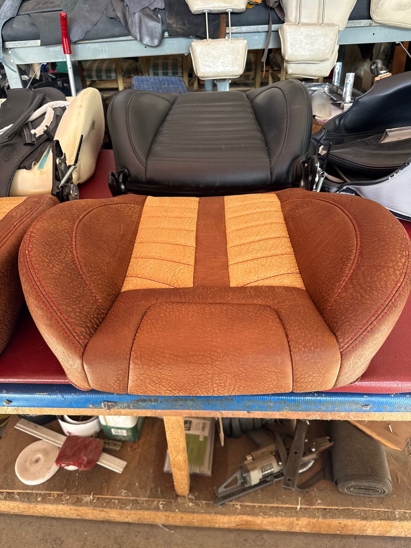 1963 Nova SS Custom Leather Interior  by Rocky Mountain Upholstery Co