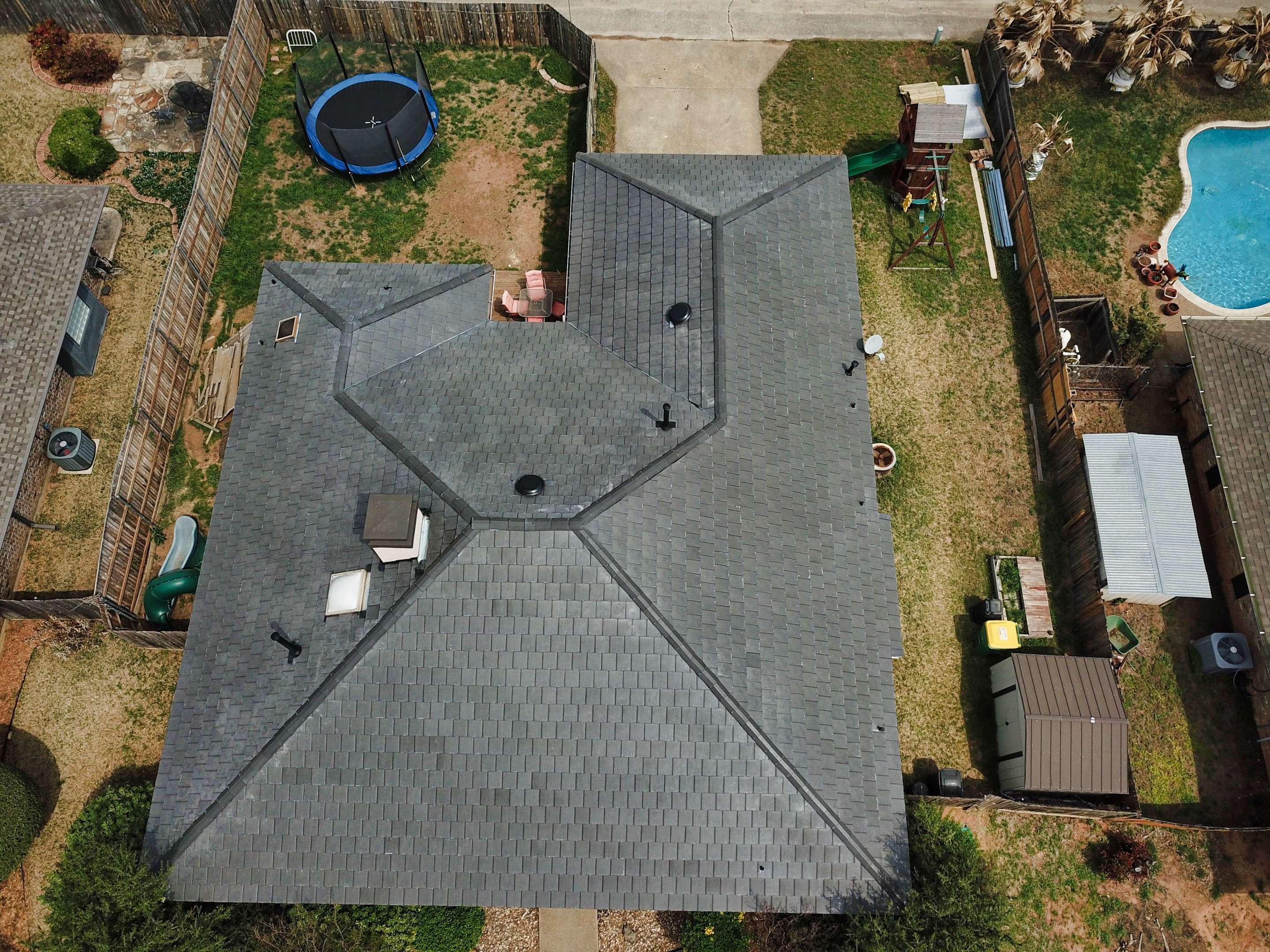 Final Roof Drone Shots by First Out Roofing 