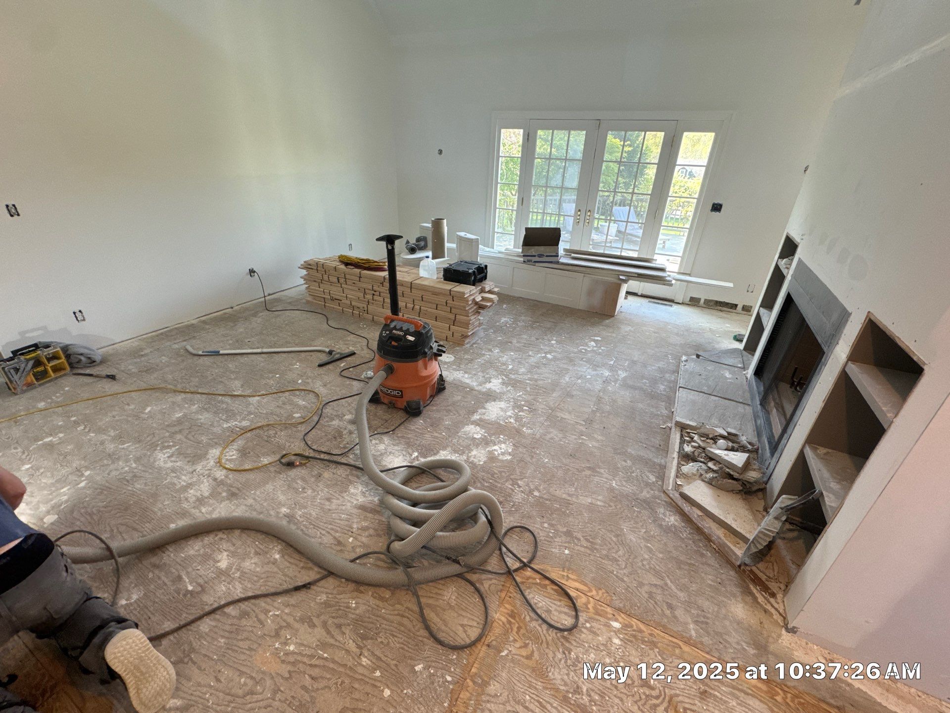 Paint the brand new maple floor...WHITE! Designer-driven project is a showstopper! by RTBaldwin Hardwood Floors