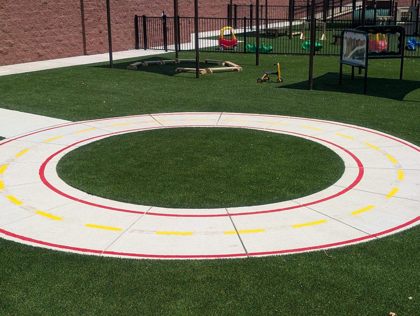KinderCare Playground Turf and Custom Athletic Striping in Fredericksburg by Southwest Greens Midwest