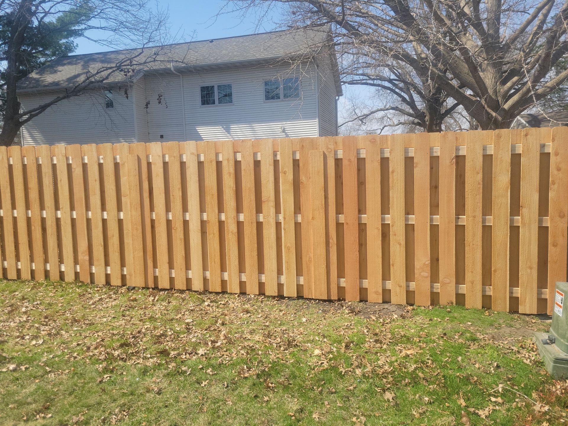 Cedar Shadowbox Wood Privacy Fence Installation in Cedar Falls by Perfect Picket Fence and Stain