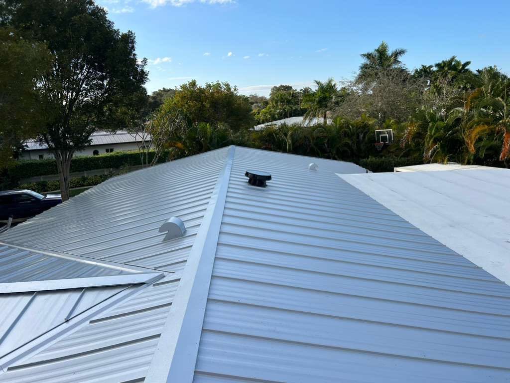 Residential Roofing Installation using 1" Nail strip metal roof by BLUES BROTHERS ROOFING