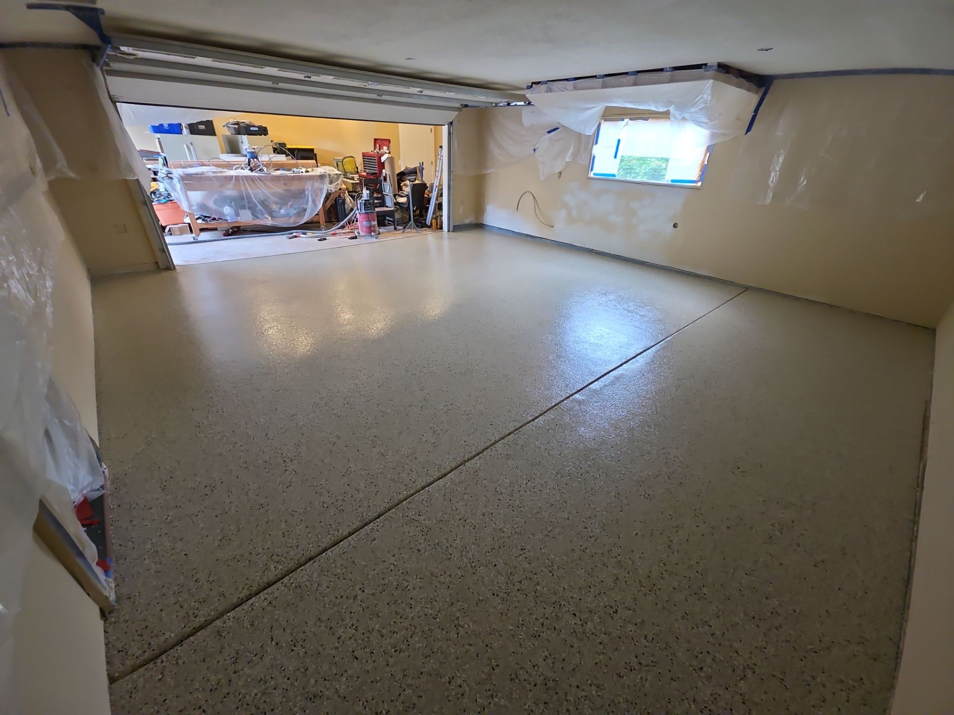 Garage Transformation using Driftwood by Croc Coatings, LLC
