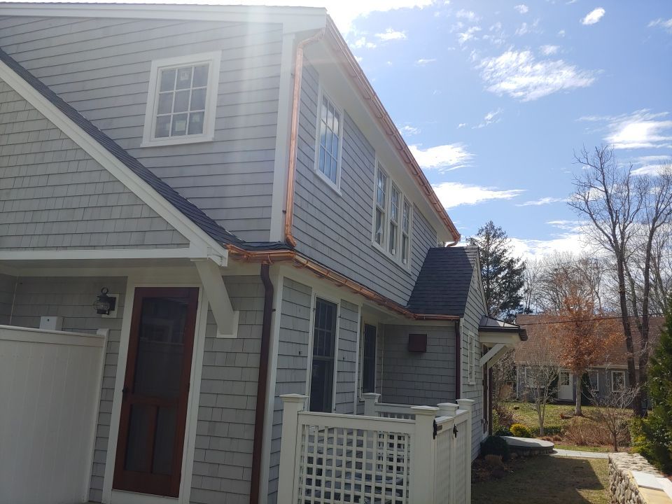 Gutter Installation using 6" Half Round Copper Gutter by Gutter Pro Enterprises