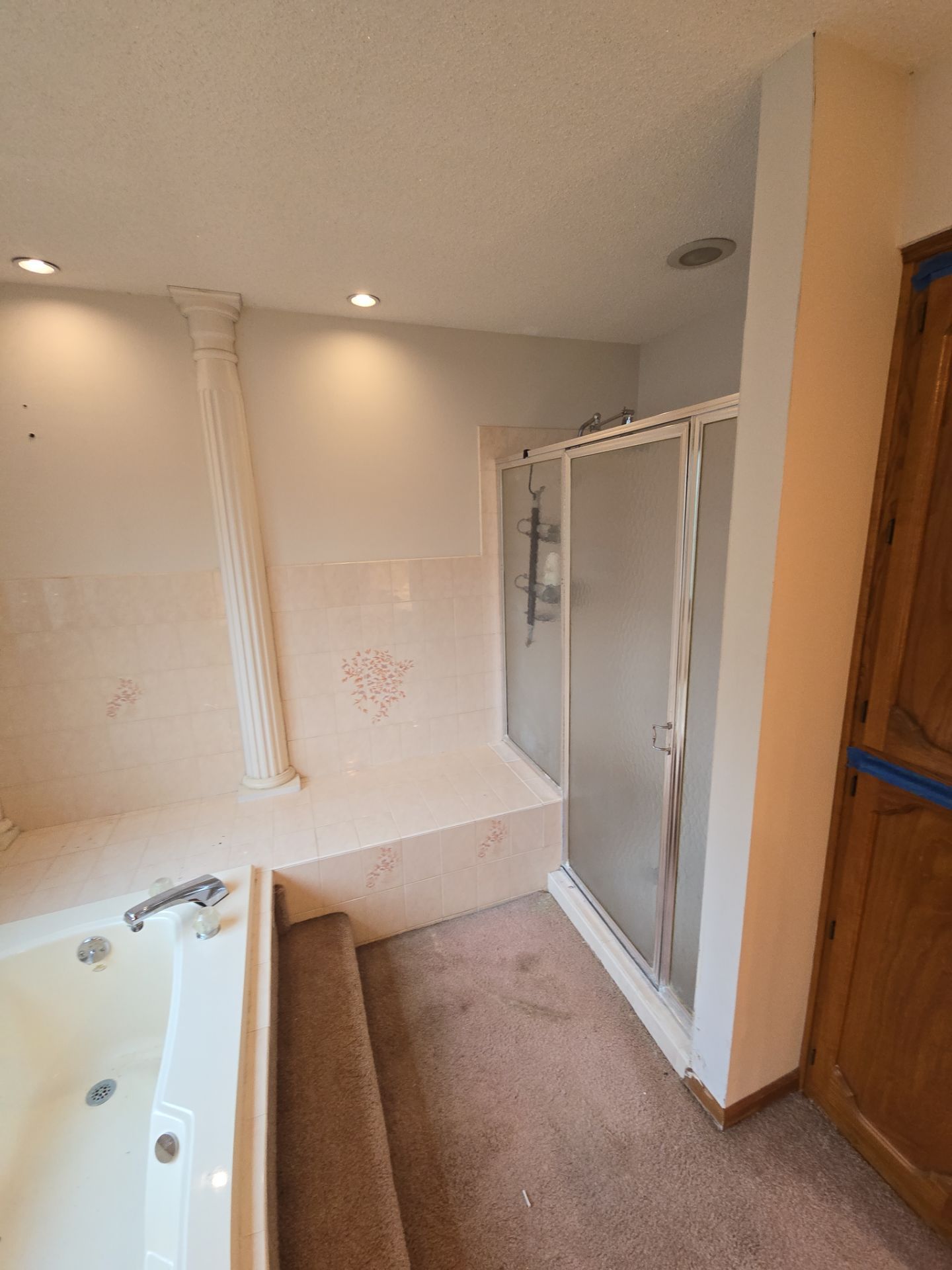 Full bathroom remodel, all new except vanities by The Shower Company