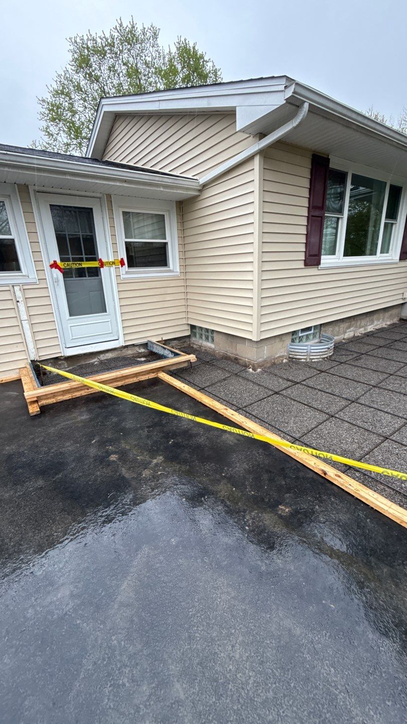 Oxford slate textured patio and step  by NG Masonry & Construction LLC