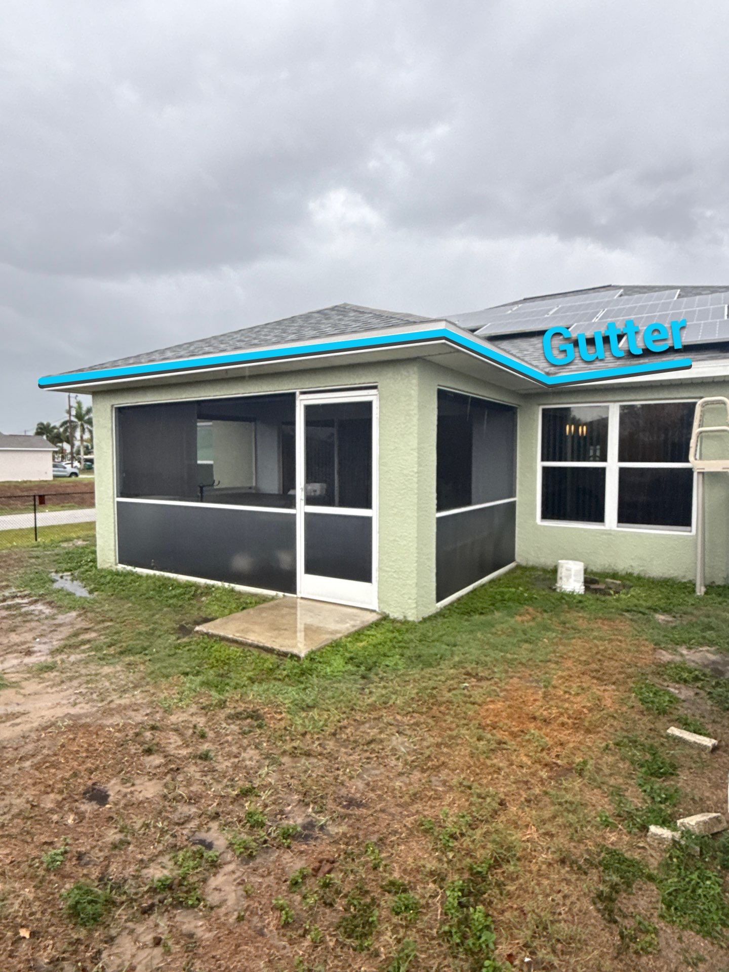 Black Seamless Gutters using K-Style Seamless Gutters in Cape Coral FL by Gutter Professors
