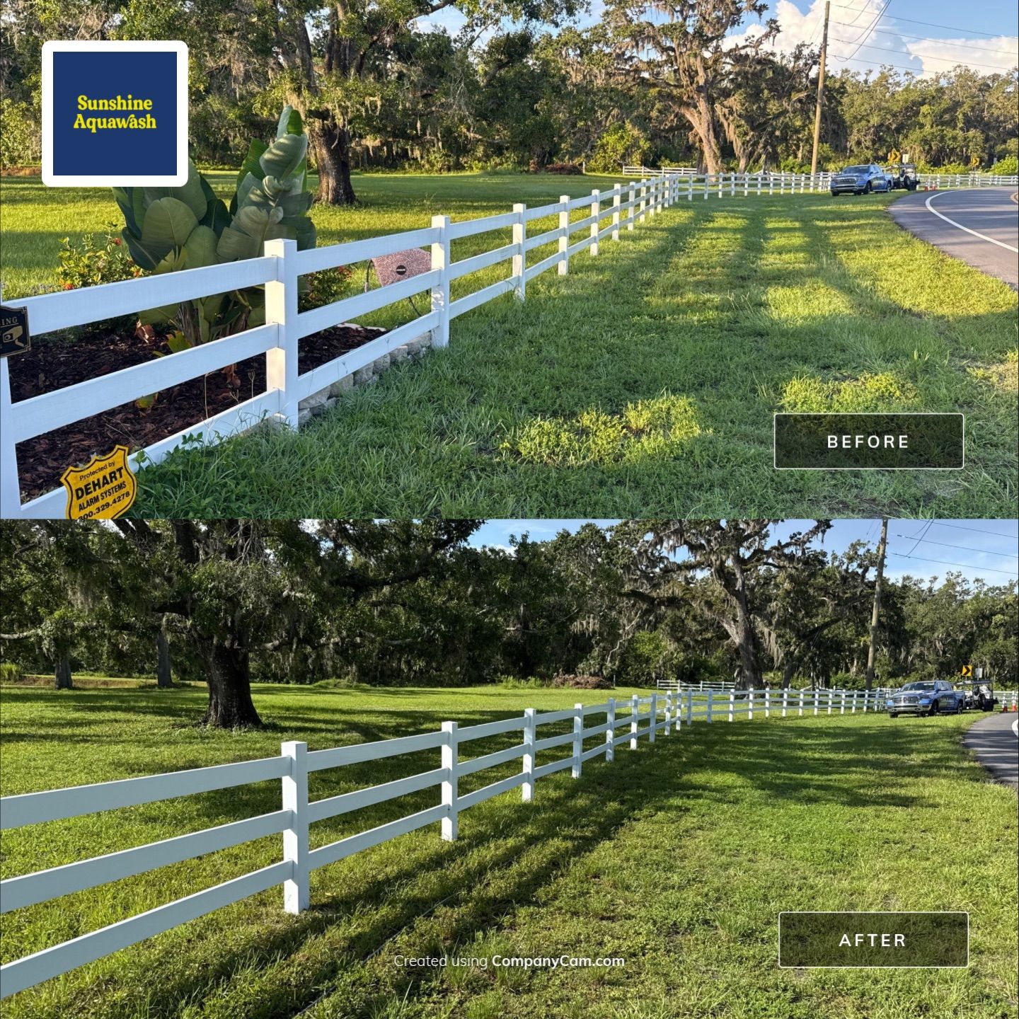 🐎 Vinyl Horse Fence, Entrance Cleaning + House Wash – Parrish, FL by Sunshine AquaWash