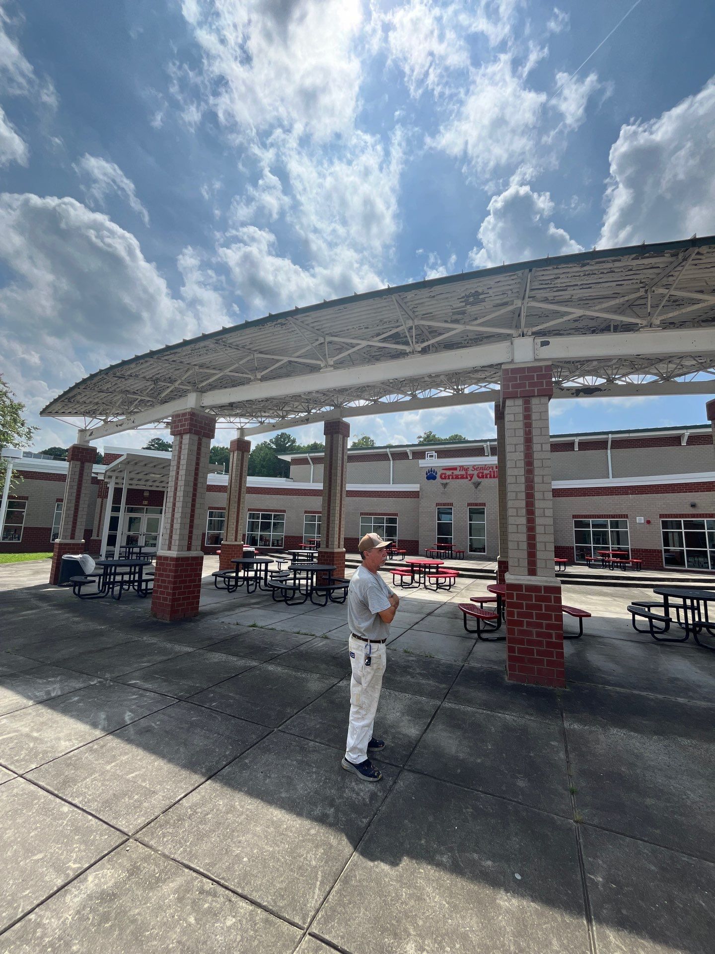 Grassfield High School awning by AKK Painting LLC