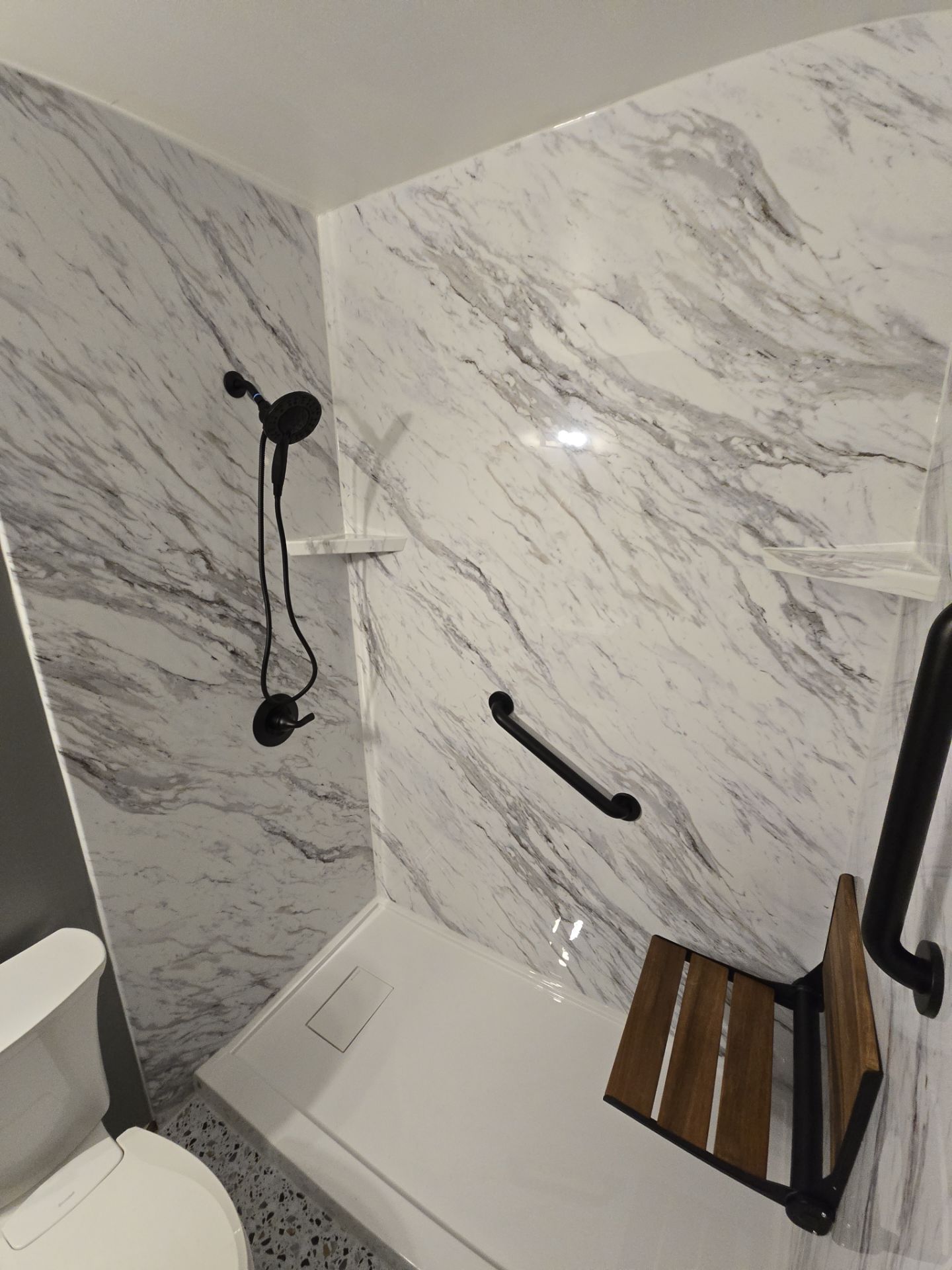 Beautiful tub to shower! by The Shower Company