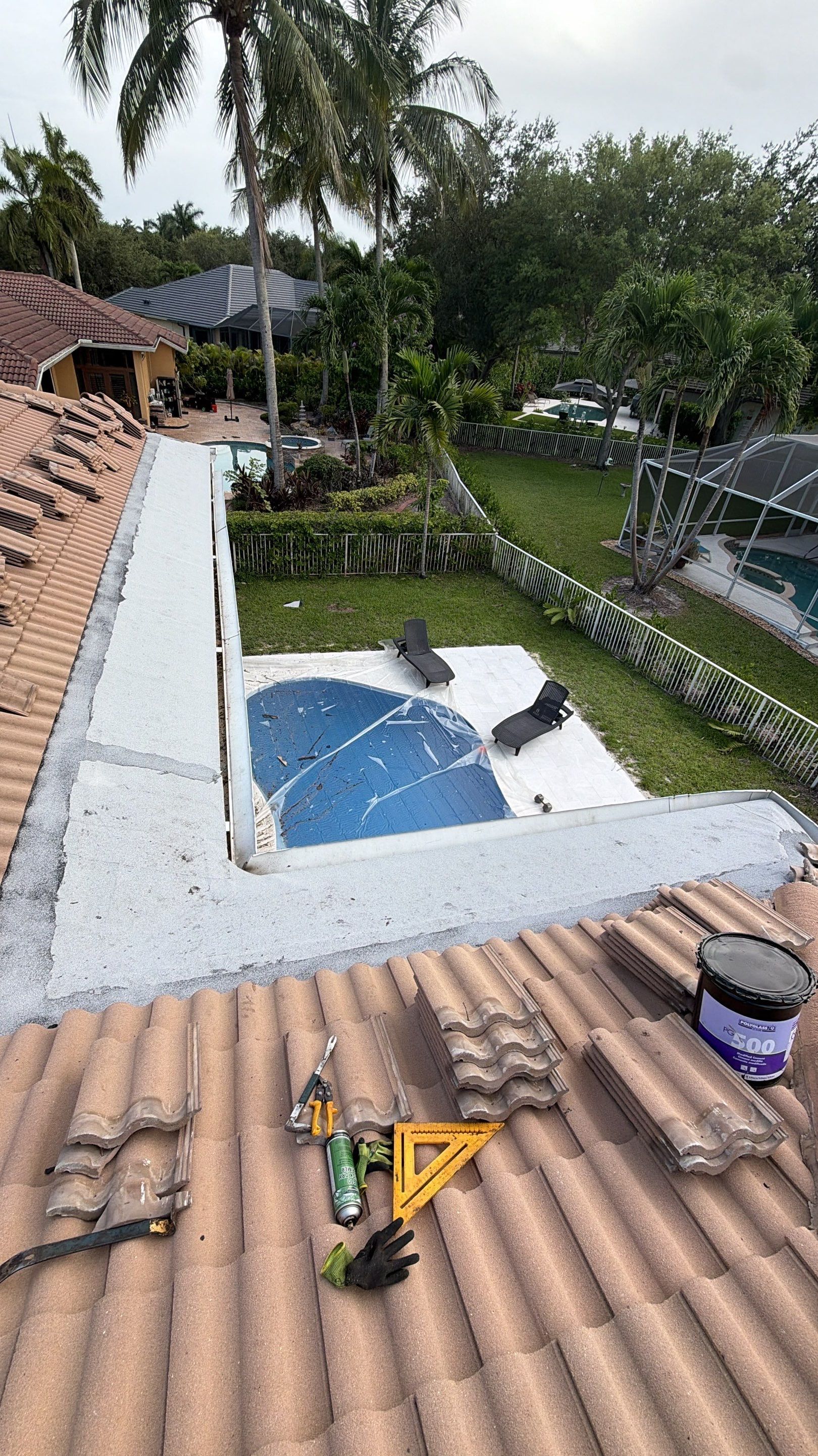 Concrete Tile Roof Leak Repair and Wood Decking Replacement in Parkland by Aastro Roofing