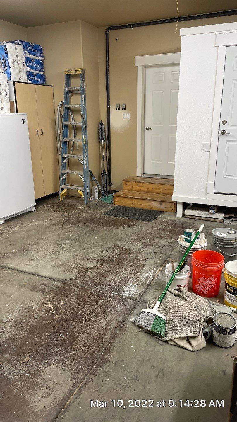 Garage Transformation using Slate Stone by Croc Coatings, LLC