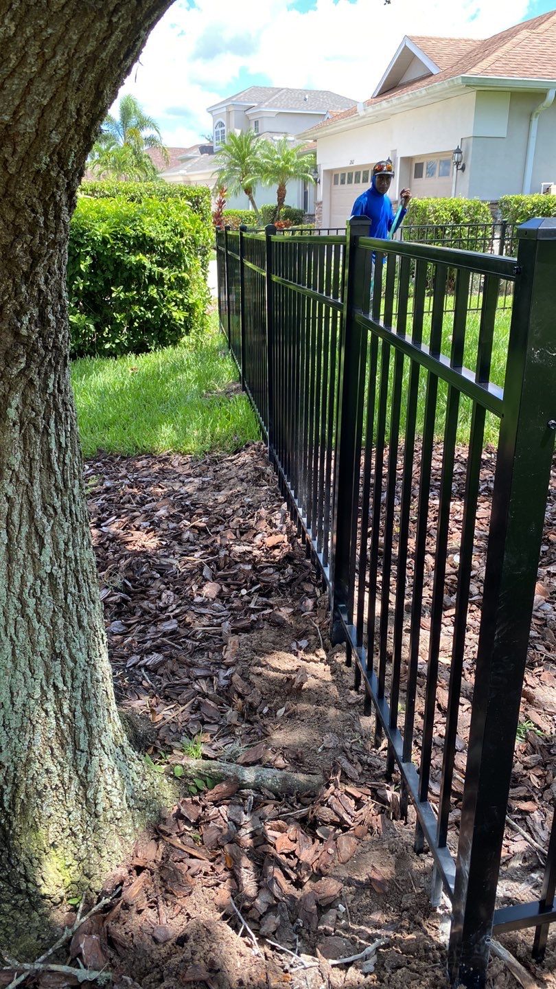 Aluminum Fence Installation using Black 3 Rail Aluminum Fence by Asap fence and gates, LLC