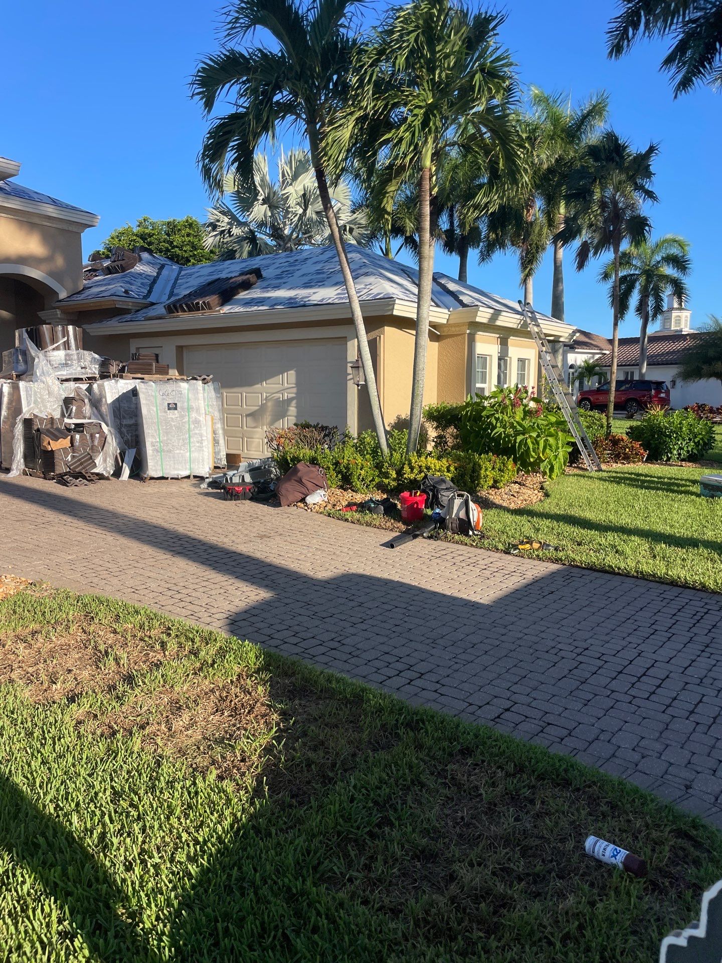 White Vinyl Soffit Installation in Fort Myers FL by Gutter Professors