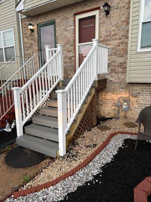Grey Composite Decking Stair Upgrade