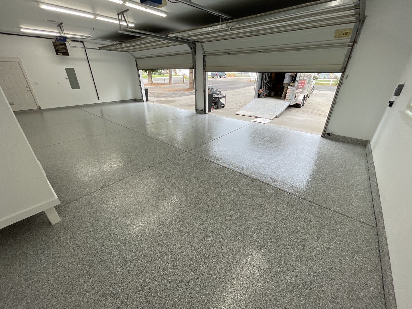 Garage Transformation using Slate Stone by Croc Coatings, LLC
