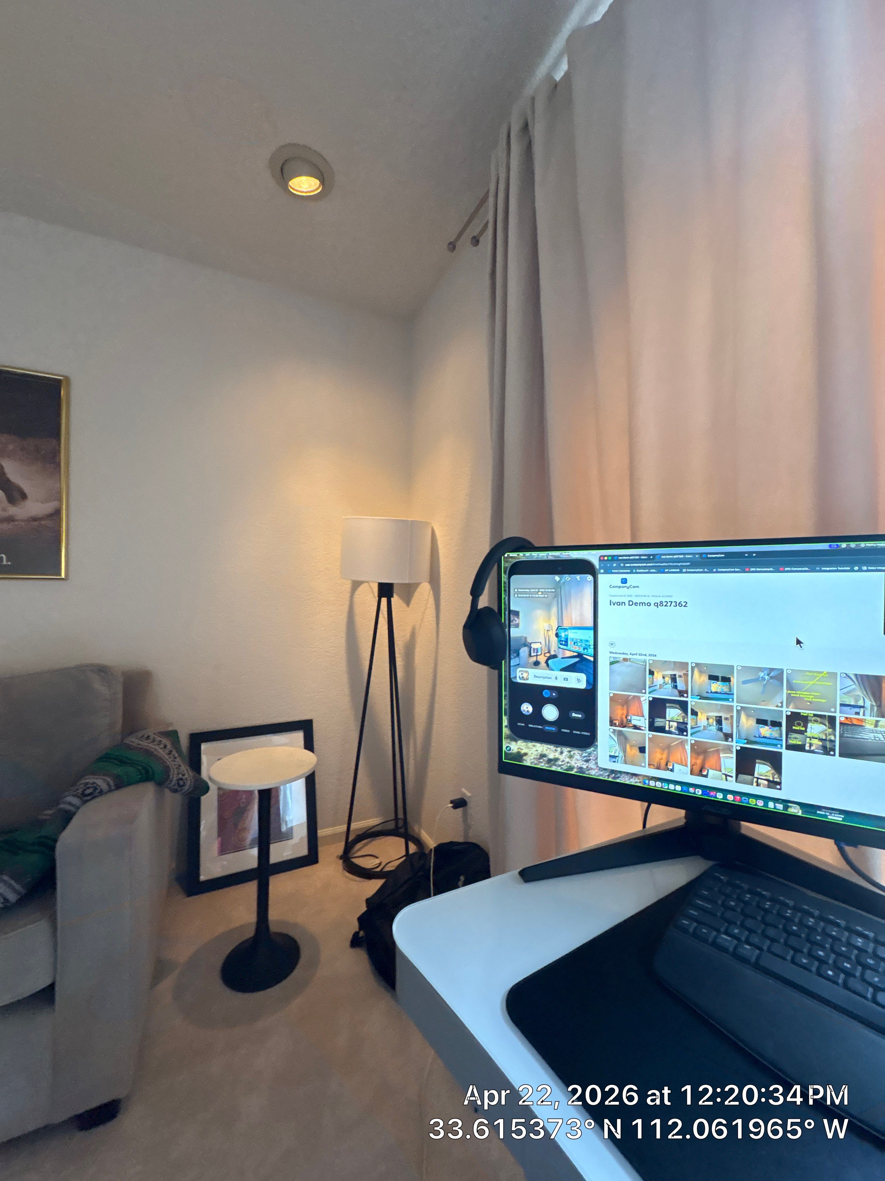 Custom Home Office Setup and Media Wall in Phoenix by CompanyCam Sales Demo