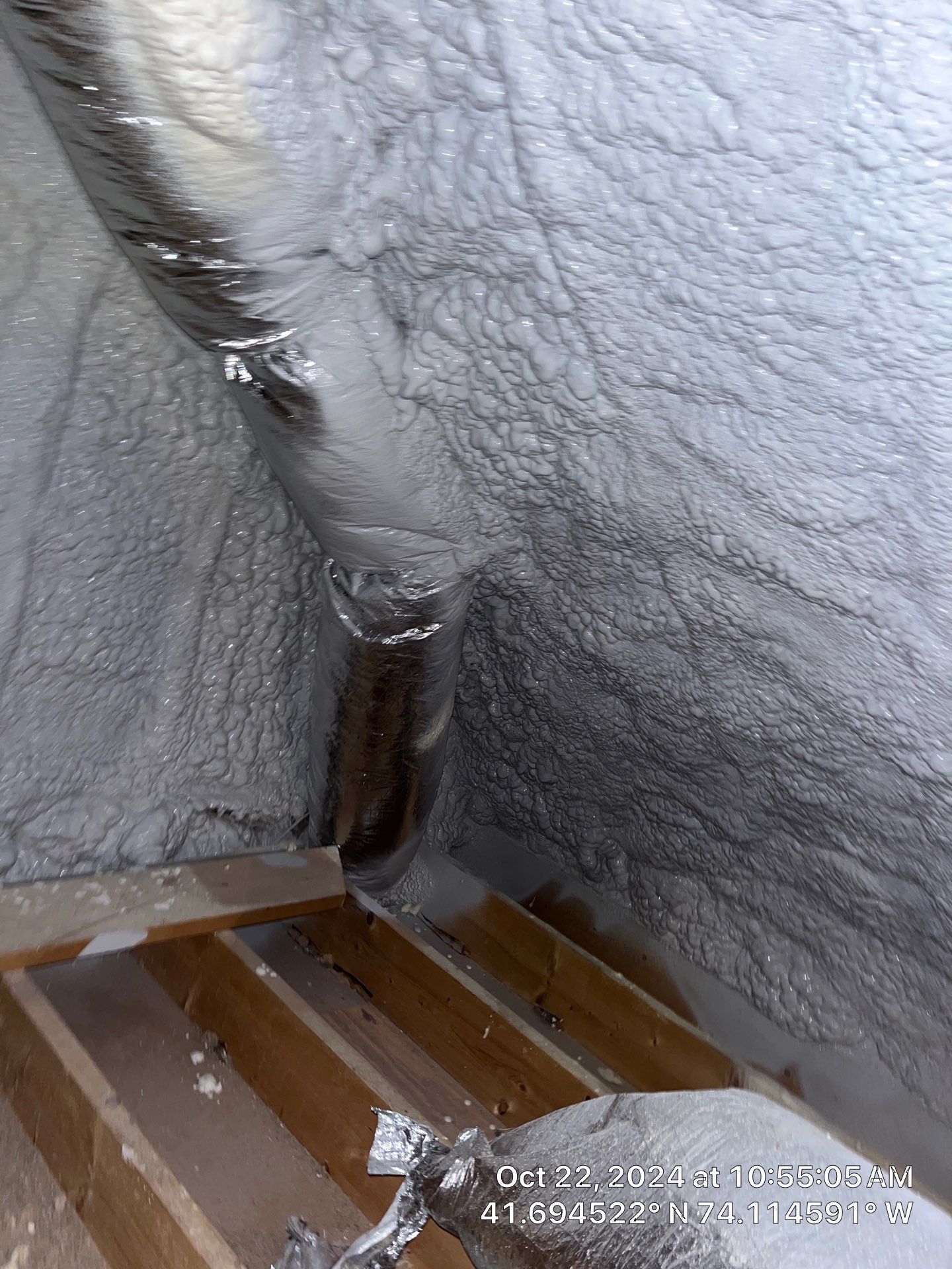 Attic Insulation using open cell spray foam by NYS Foam & Energy