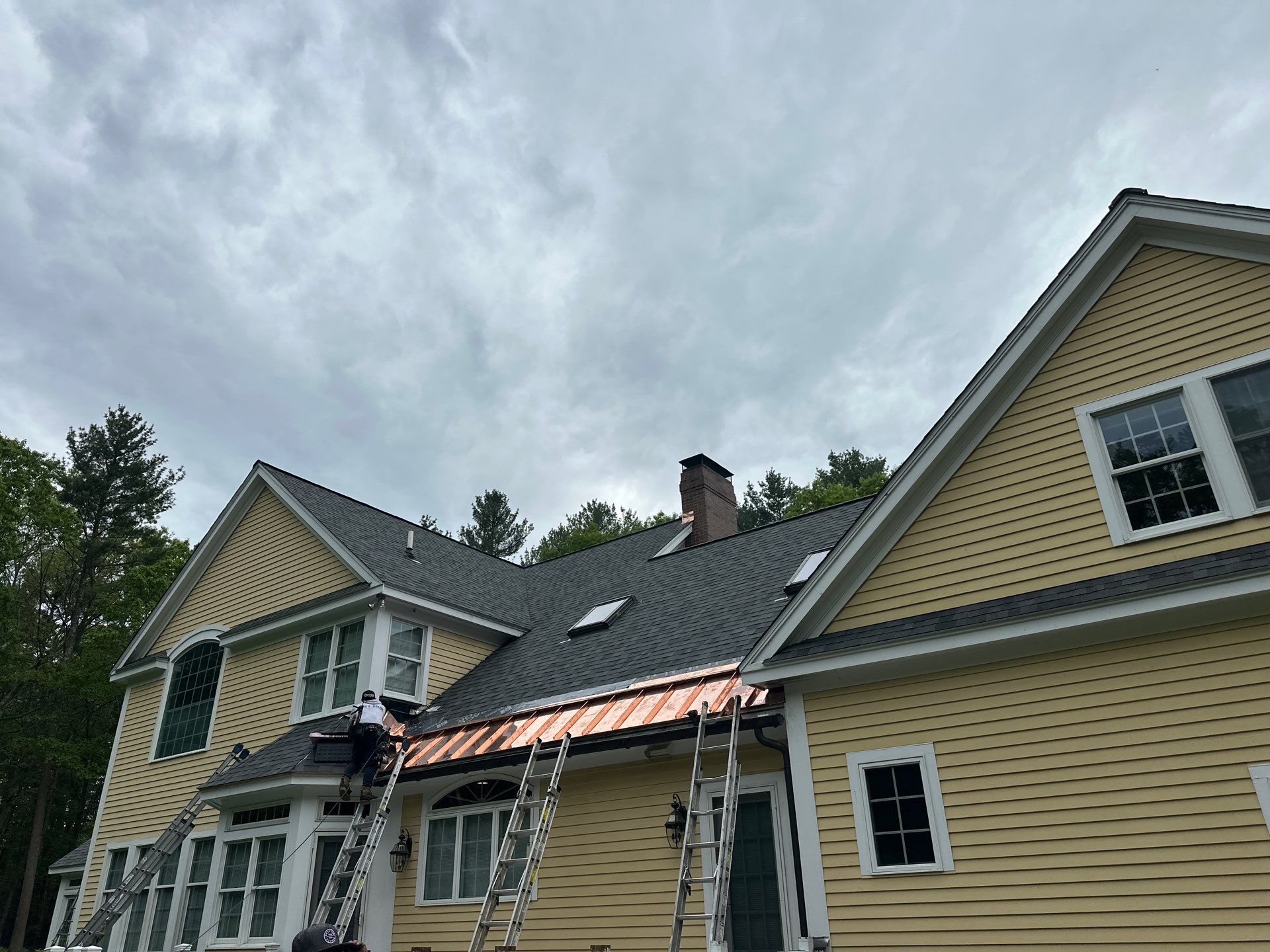 Roof Replacement with Owens Corning Shingles and Copper Flashing by Mighty Dog Roofing of Greater Middlesex County