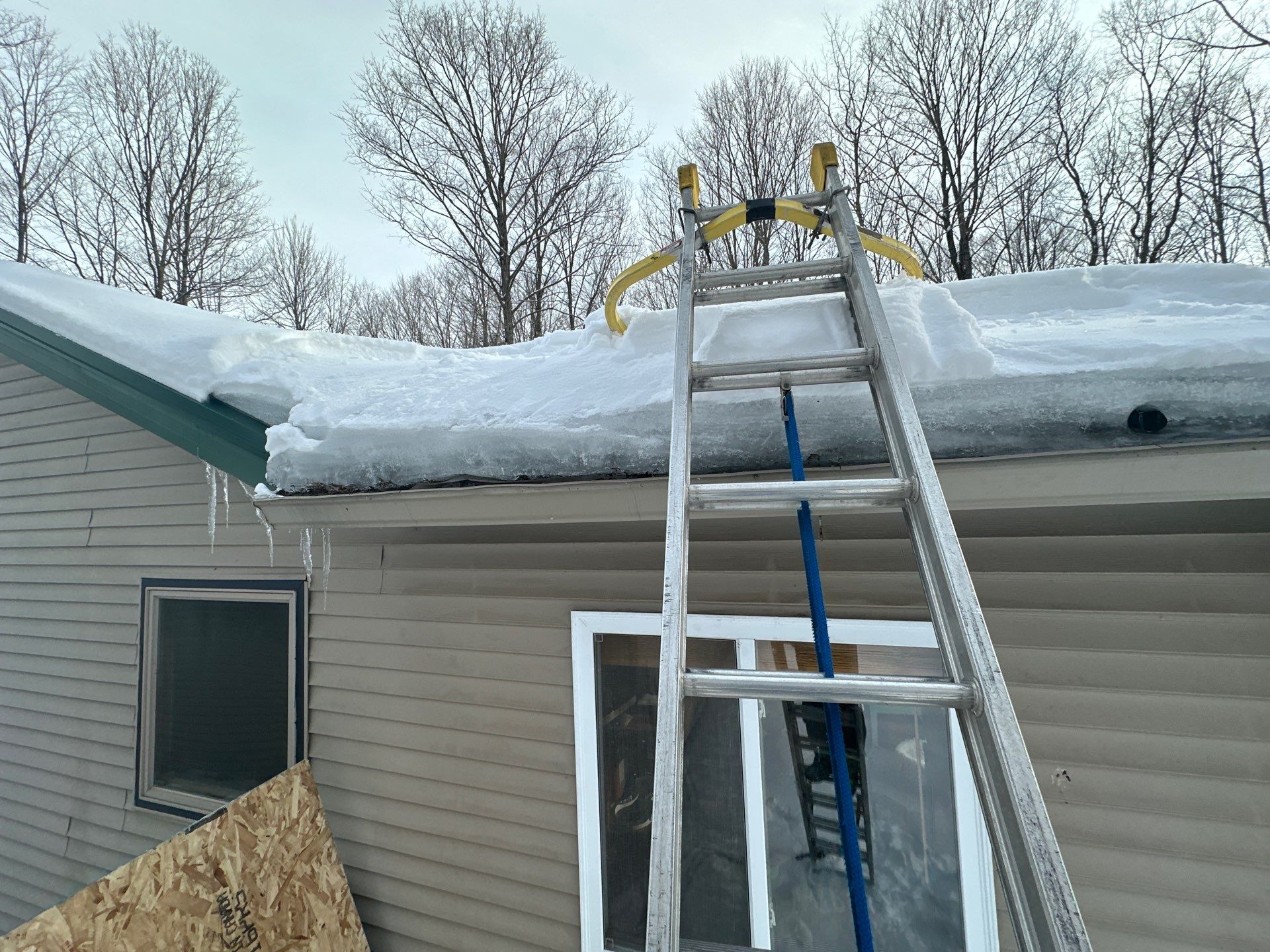 Residential Ice Dam Removal in Bellaire, MI by Rainbow Seamless Systems