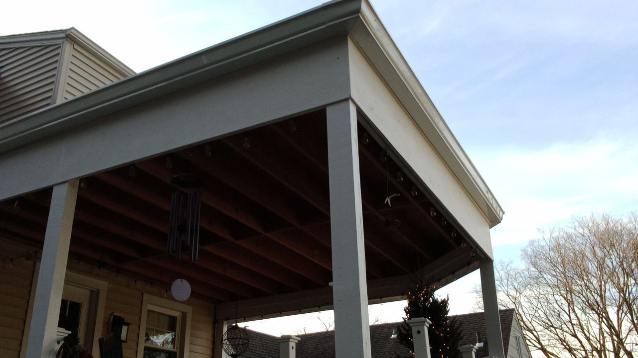 Gutter Installation using White gutters by A Plus Exterior