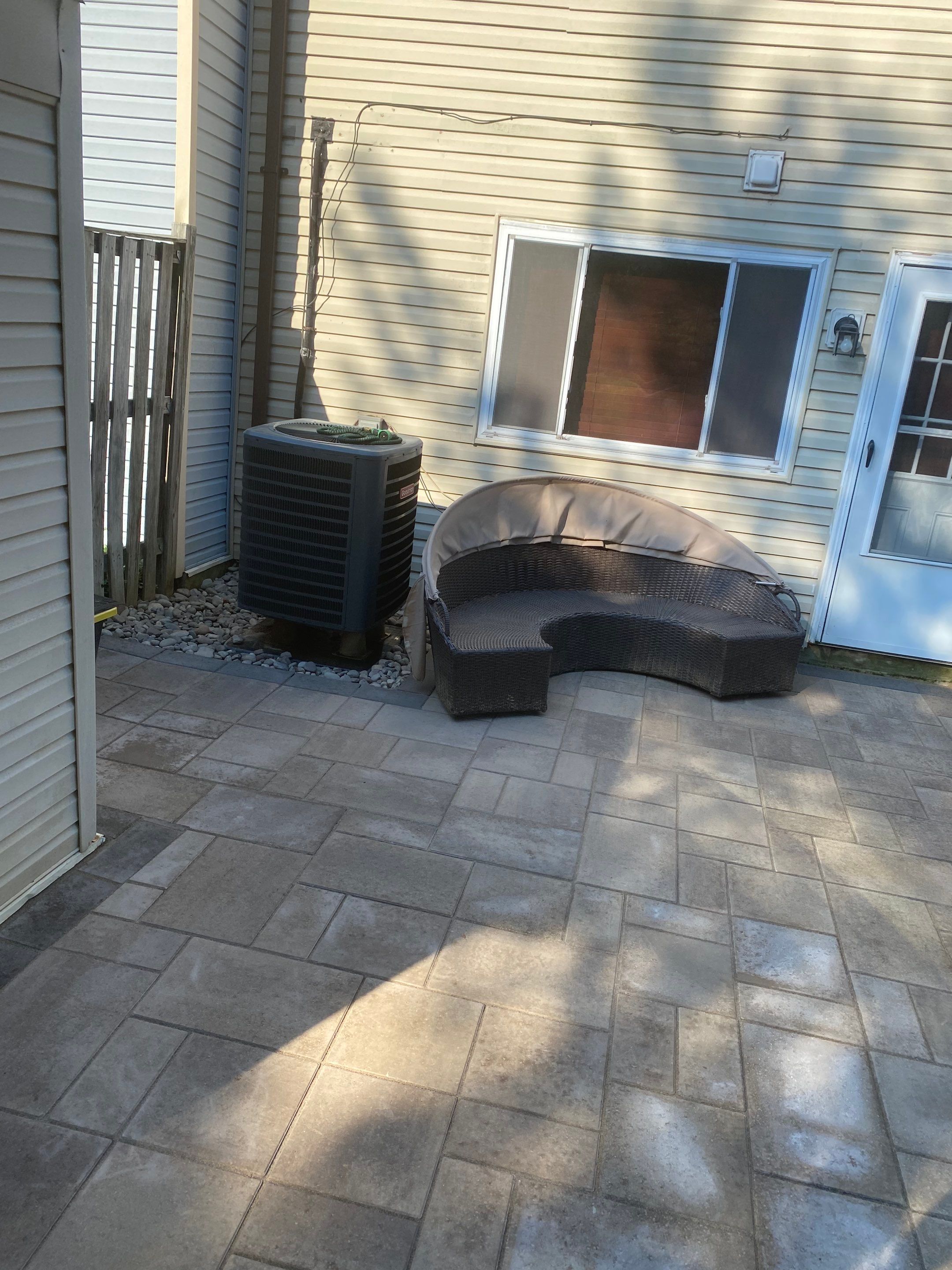Backyard Transformation using Techo-Bloc Pavers by The Smet Companies, LLC