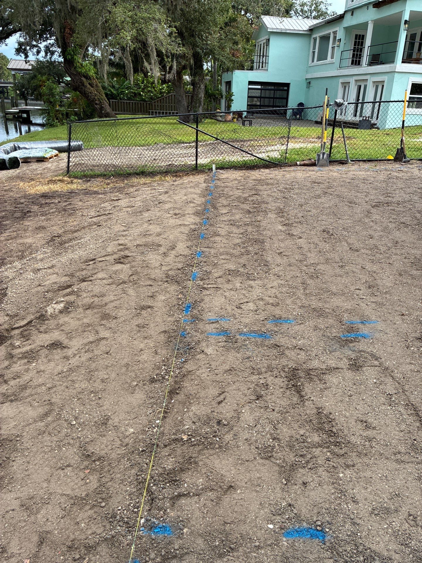 Grading back yard oasis by Level One Grading