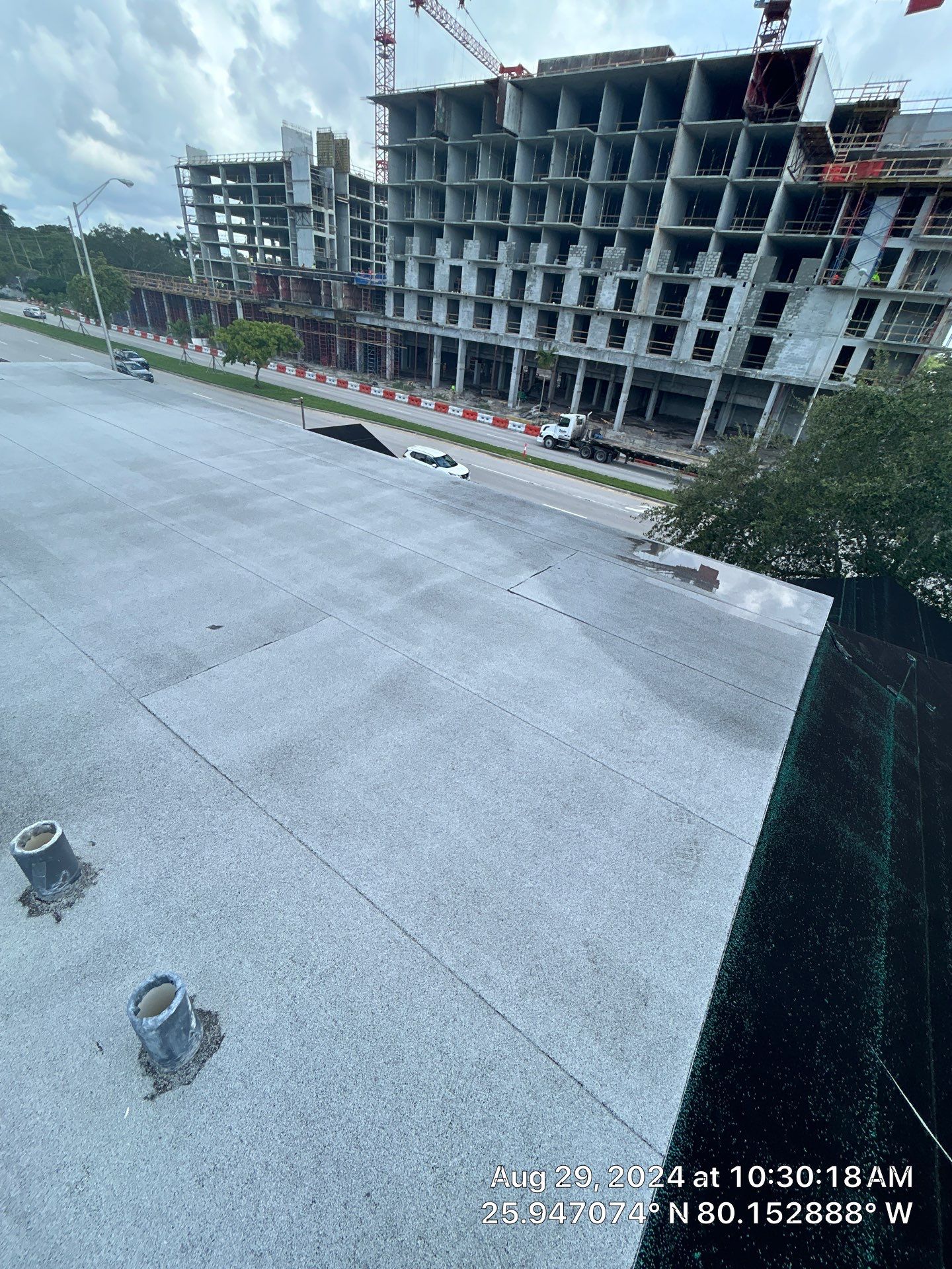 COMMERCIAL REROOF 24 GUAGE MEDIUM BRONZE 1-1/2" MECHANICAL SEAM "ZEBRA METHOD" by Earl W. Johnston Roofing 