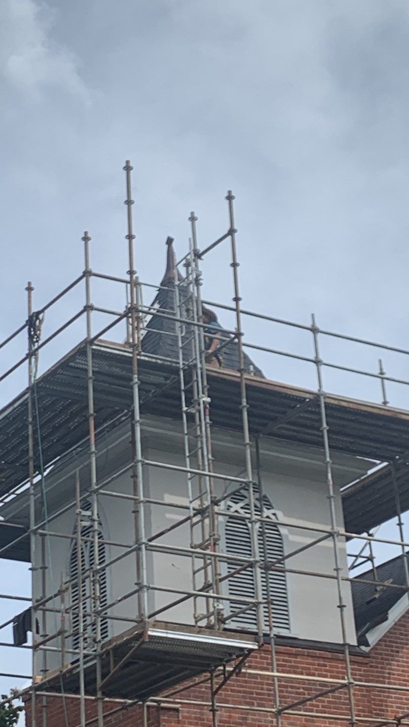 Roof replacement in Church by hail and wind damage by Just Brilliant Restoration JBR