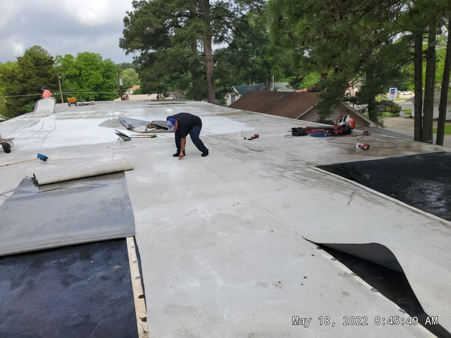 Commercial Roofing Installation using 60 mil PVC by Hostetler Roofing
