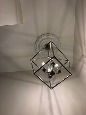  Geometric Cube Pendant Chandelier install