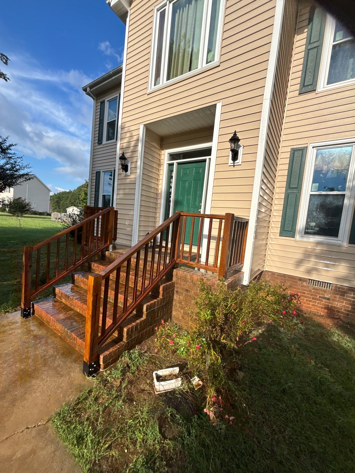 Concrete Walk Way and Wood Deck using Wood and Concrete Sealant by DuraSeal