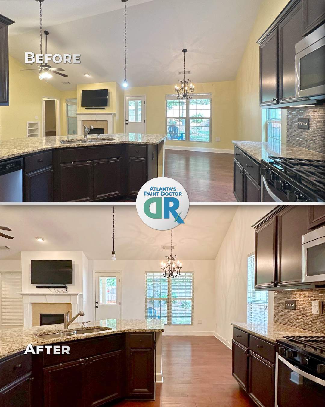 From Outdated Yellow to Timeless White by Atlanta's Paint Doctor