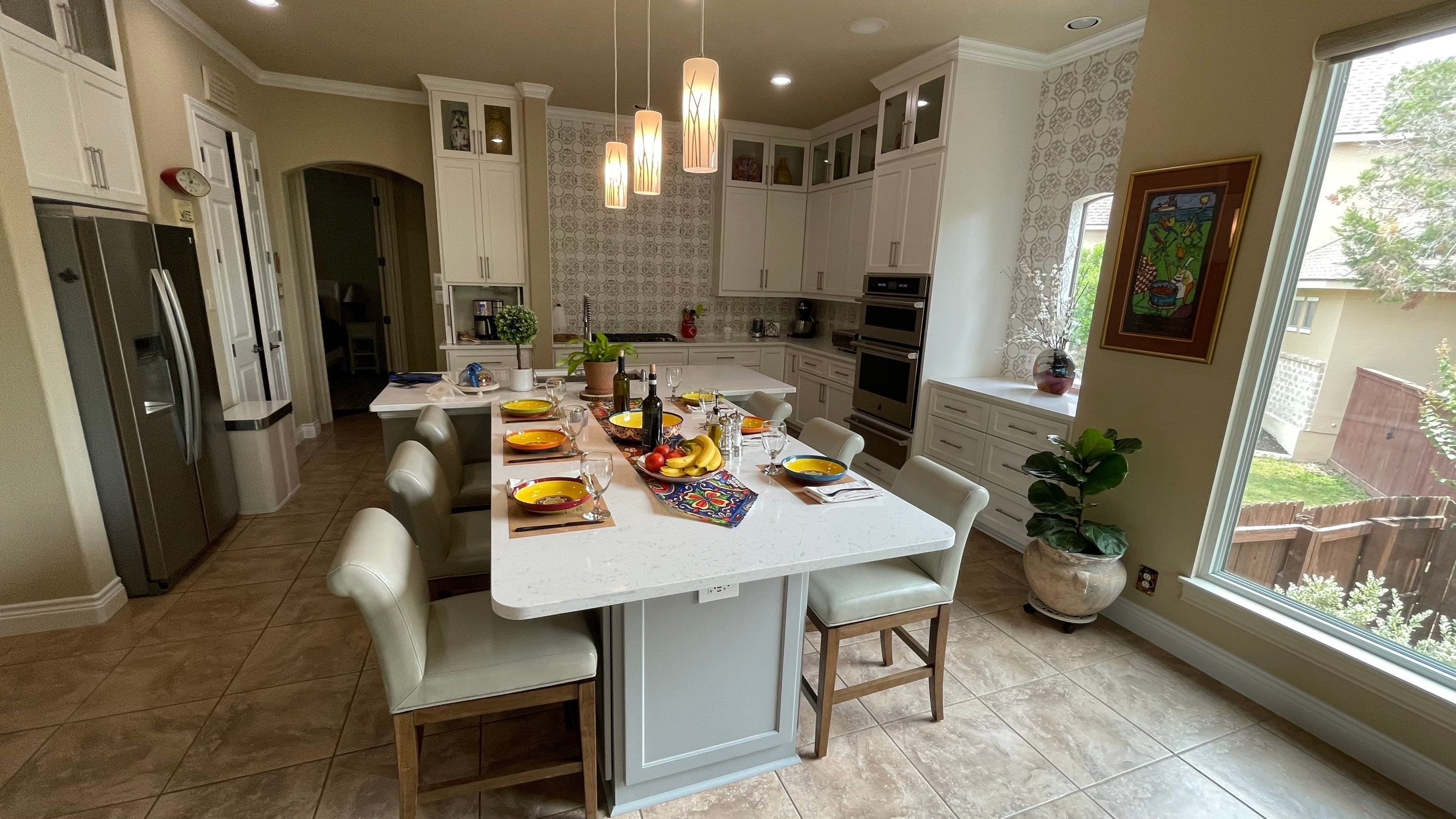 Rogers Ranch Kitchen Remodel | Reoriented Island & Custom White Cabinetry by Legacy Bath and Kitchen 