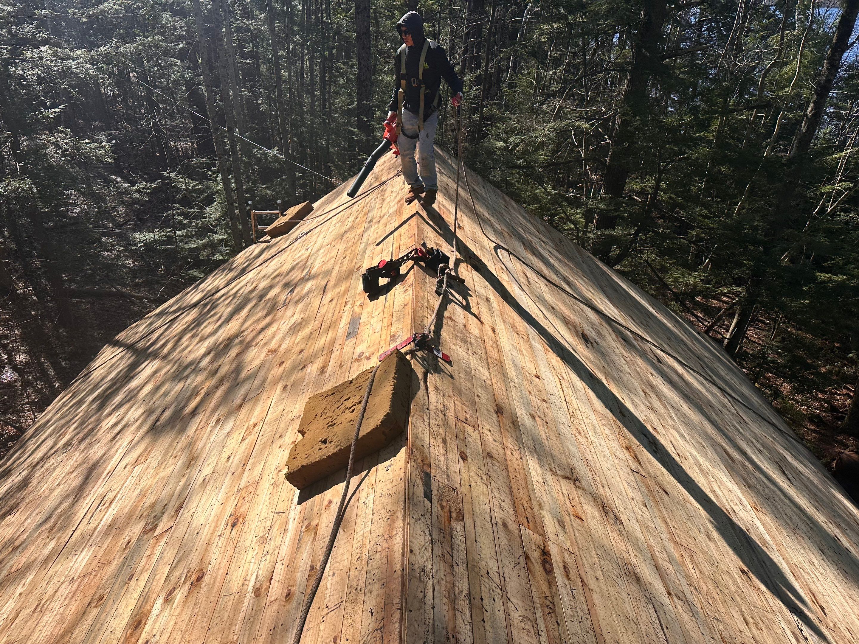 Wooden Cabin Exterior Improvements and Outdoor Shower Build in Bristol by Tall pine roofing