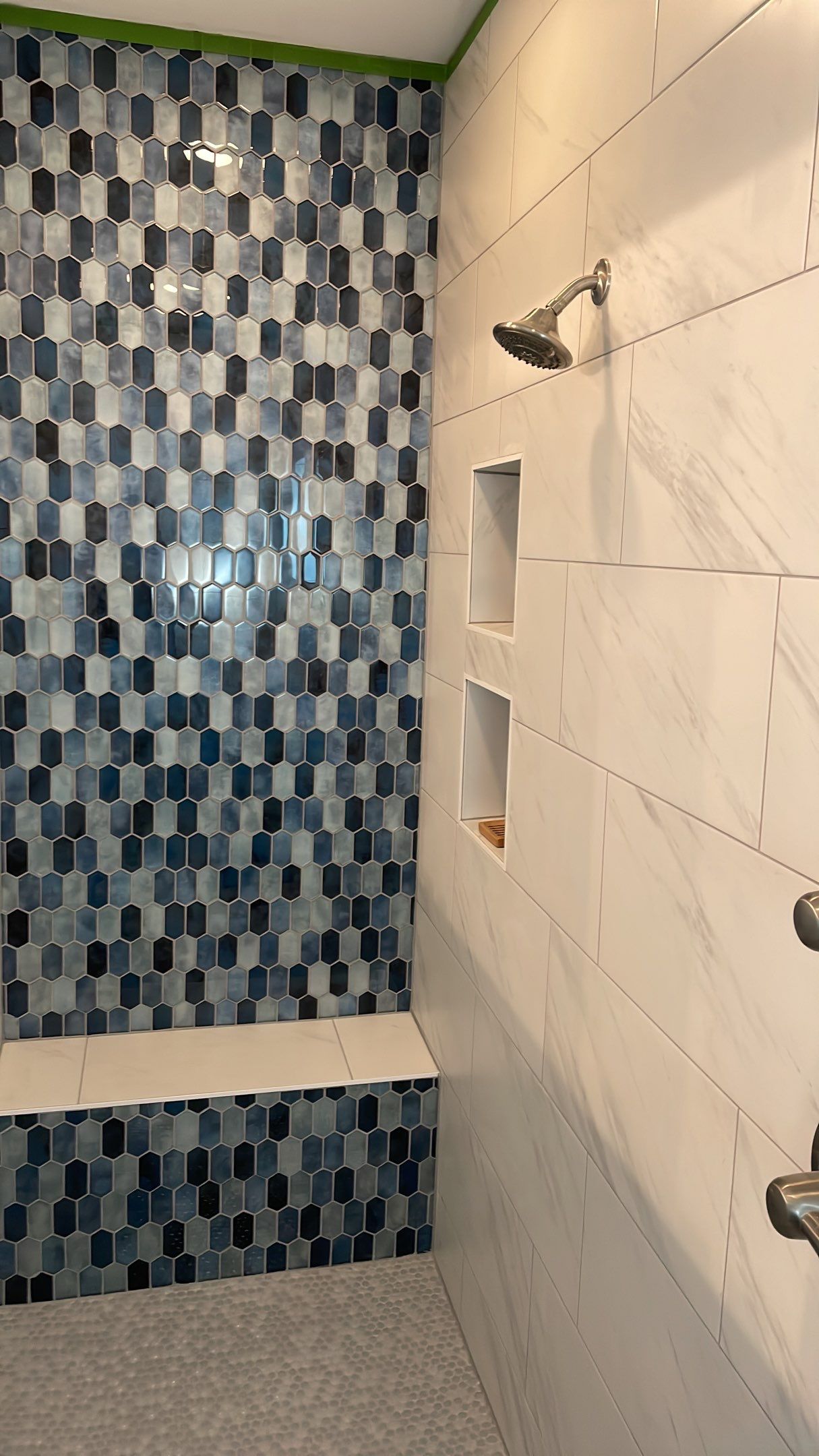 Bathroom Remodel using Decorative Tile by Footprints Floors of Coastal Carolina