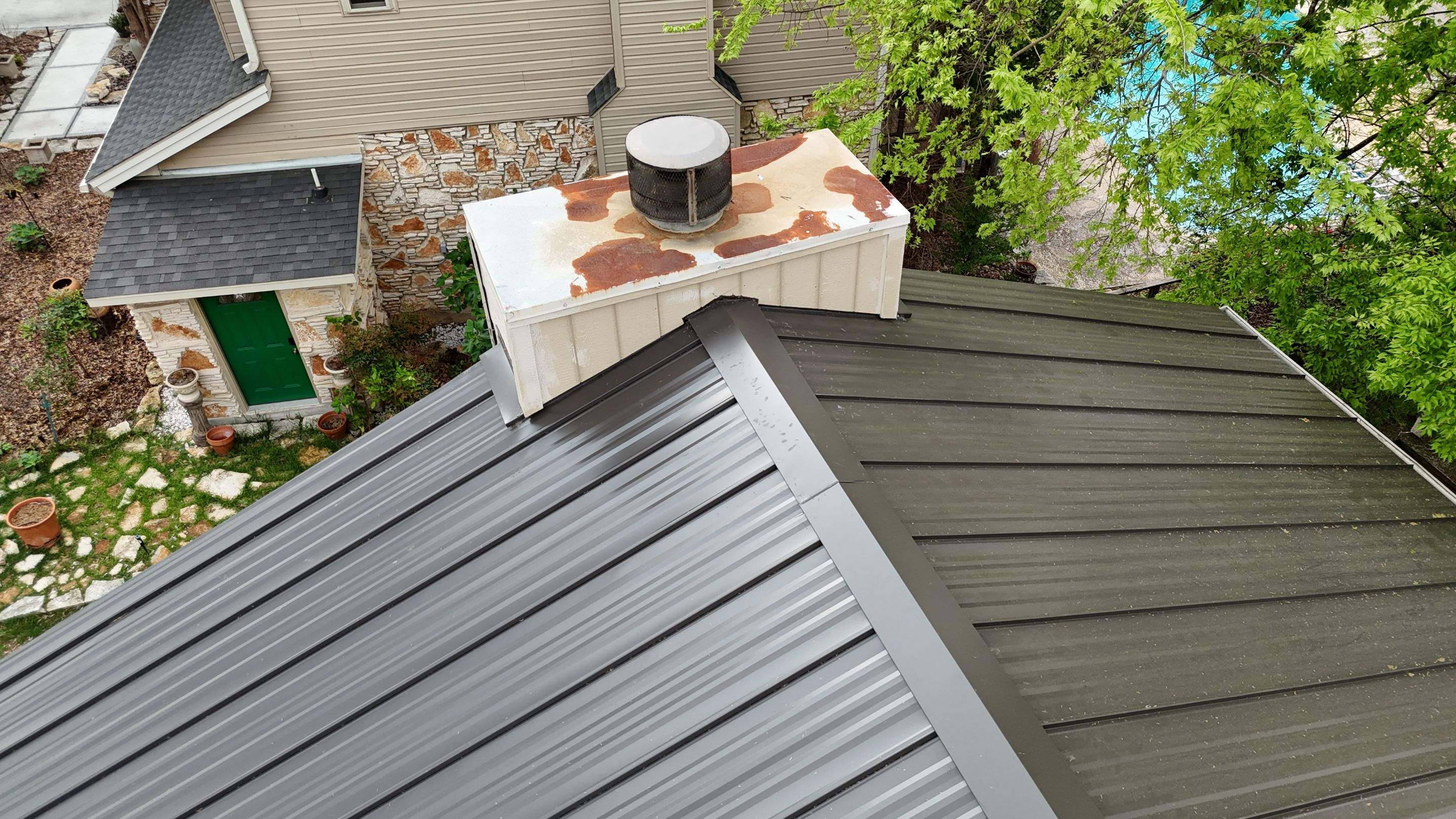 Dark Bronze - L&A Standing Seam with Striations by RoofsOnly.com