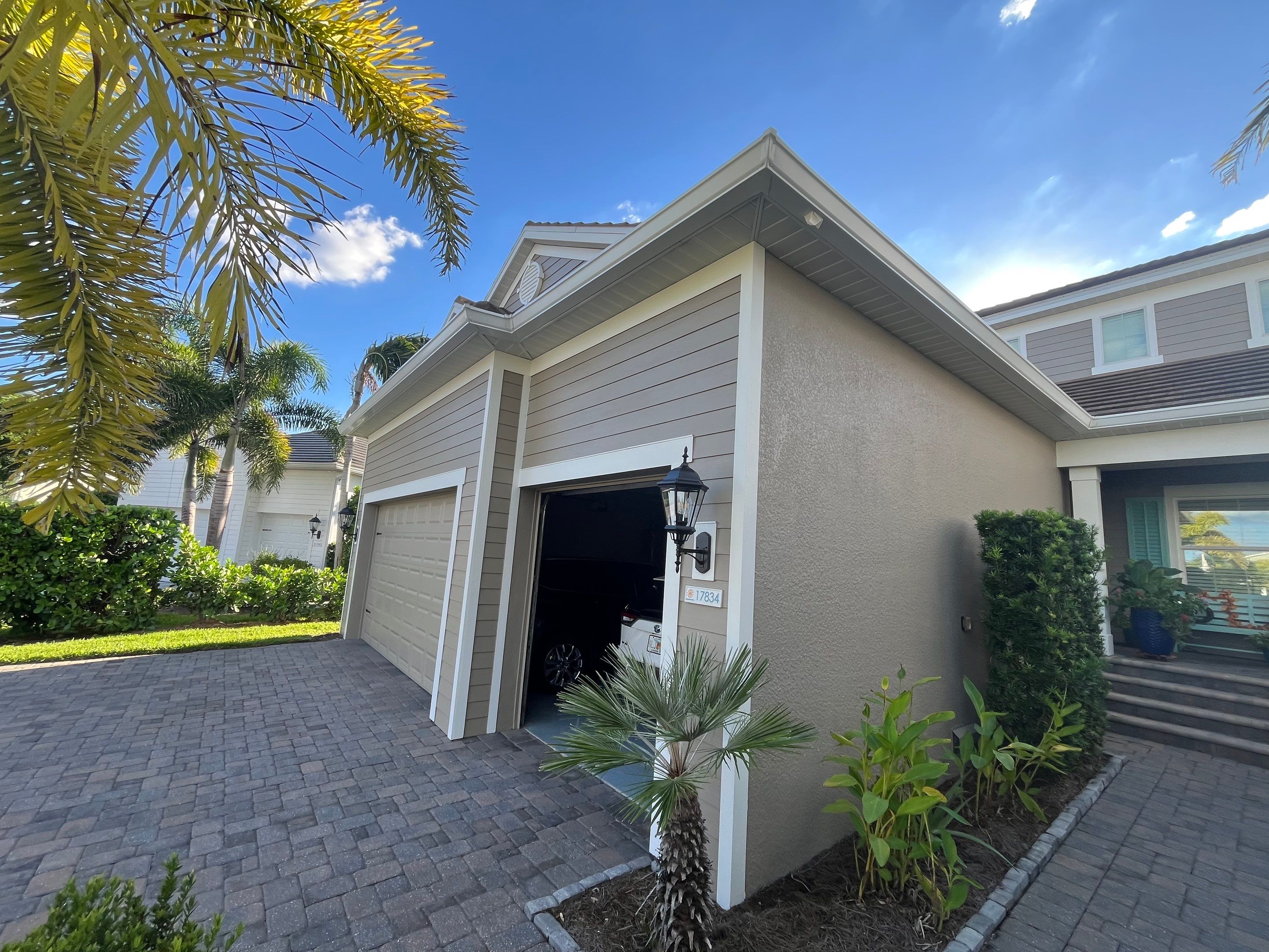 Bronze Downspouts & 7-Inch K-style Seamless Gutter Installation in Fort Myers FL by Gutter Professors