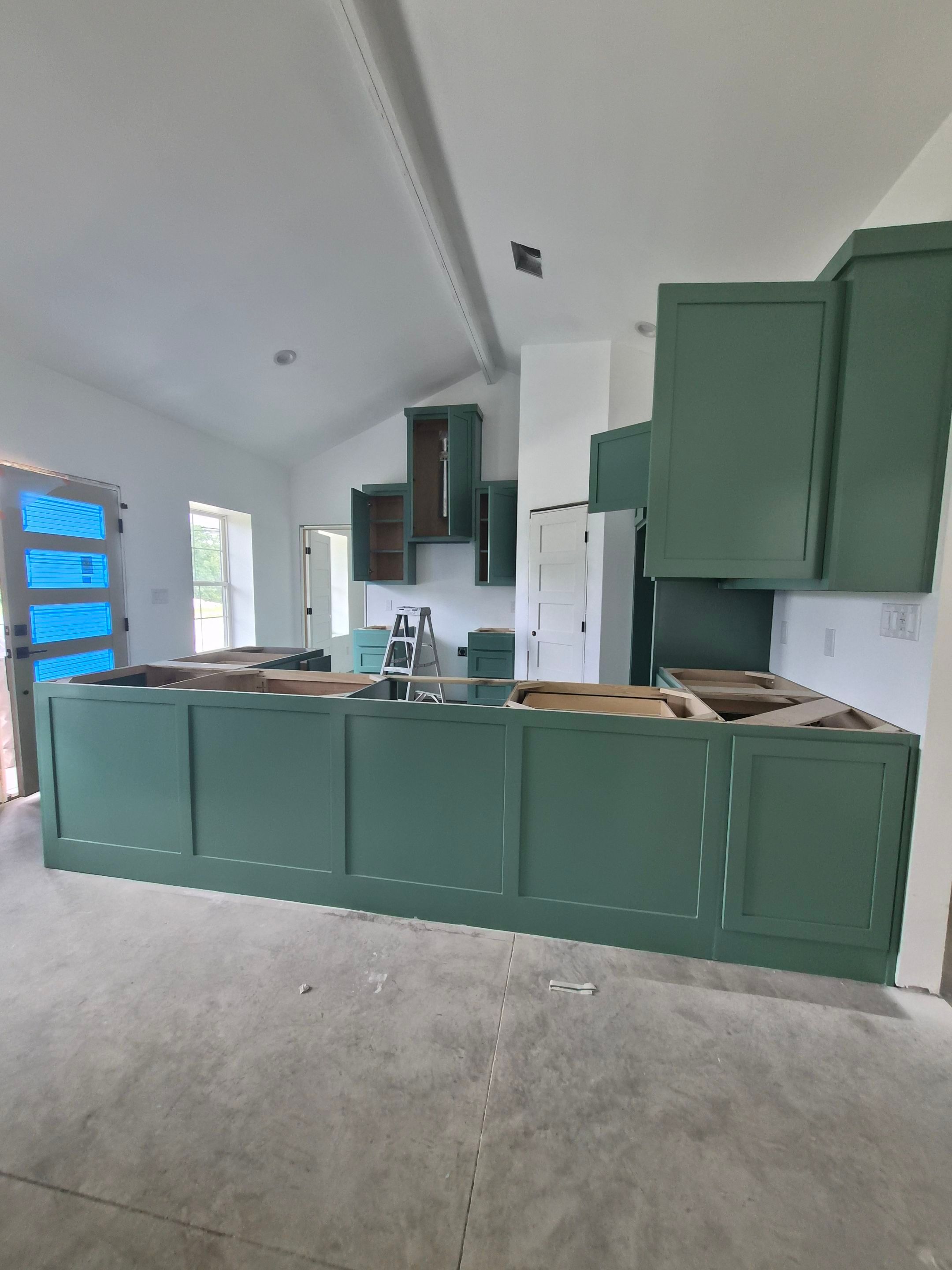Sage Green Cabinet Transformation in Brownsboro, TX! by Quality Coats Painting