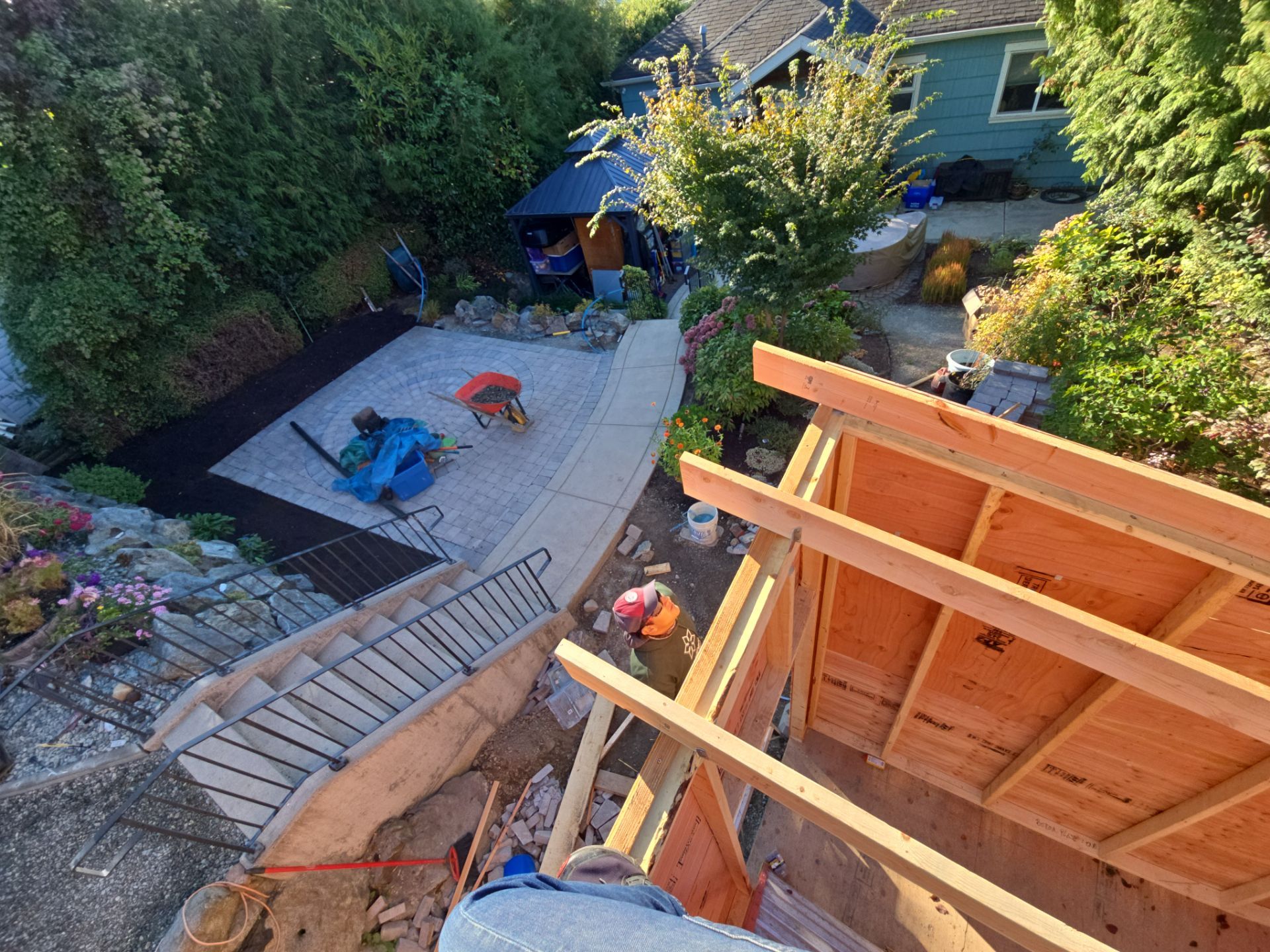 Backyard Transformation — Custom Shed, Paver Patio & Retaining Wall by Habanero Garden and Exterior Care
