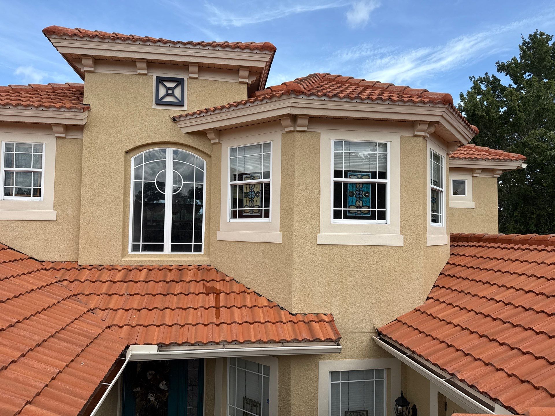 Soft Wash Tile Roof Cleaning in Sonoma Community, Sarasota, FL by Sunshine AquaWash
