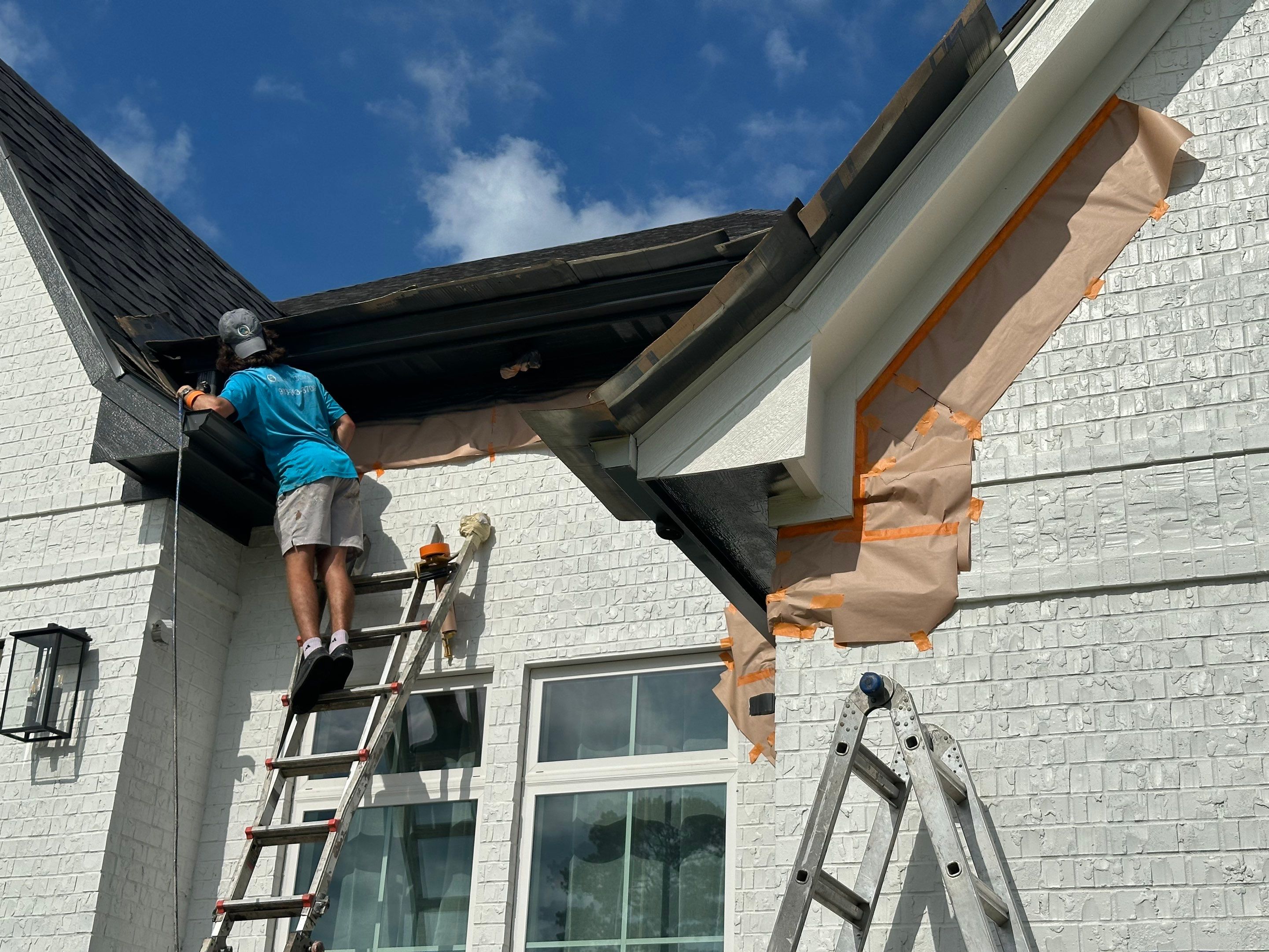 Exterior Painting in Longview, TX | Roof & Eaves in Elegant Black by Quality Coats Painting