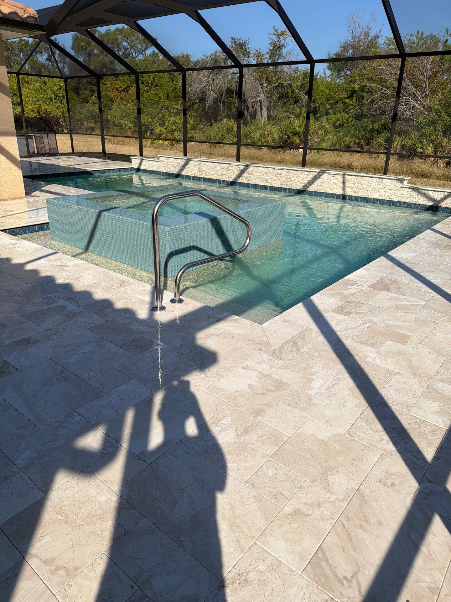 Travertine Paver Sealing Project in Sun City Center by Supreme Paver Experts