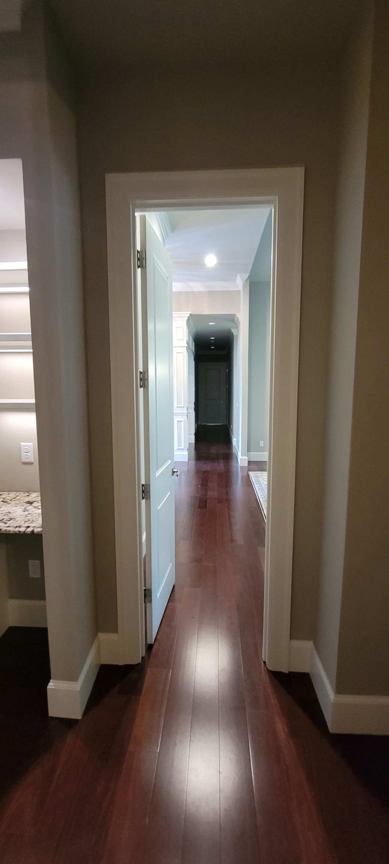 Closet transformation to coffee nook with custom shelves and LED lighting. by Crm Services Llc