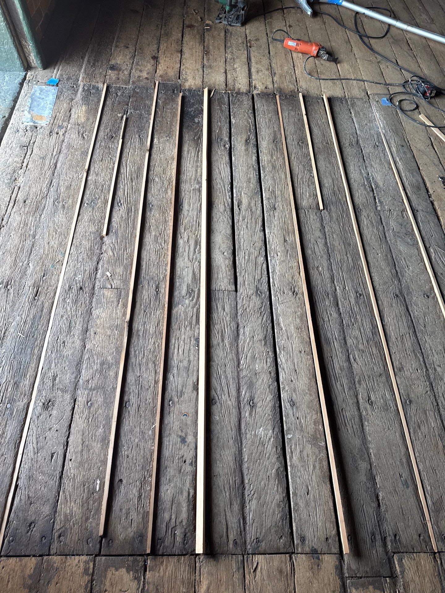 Historic restoration of 1873 floor  by Ann Arbor Hardwoods 