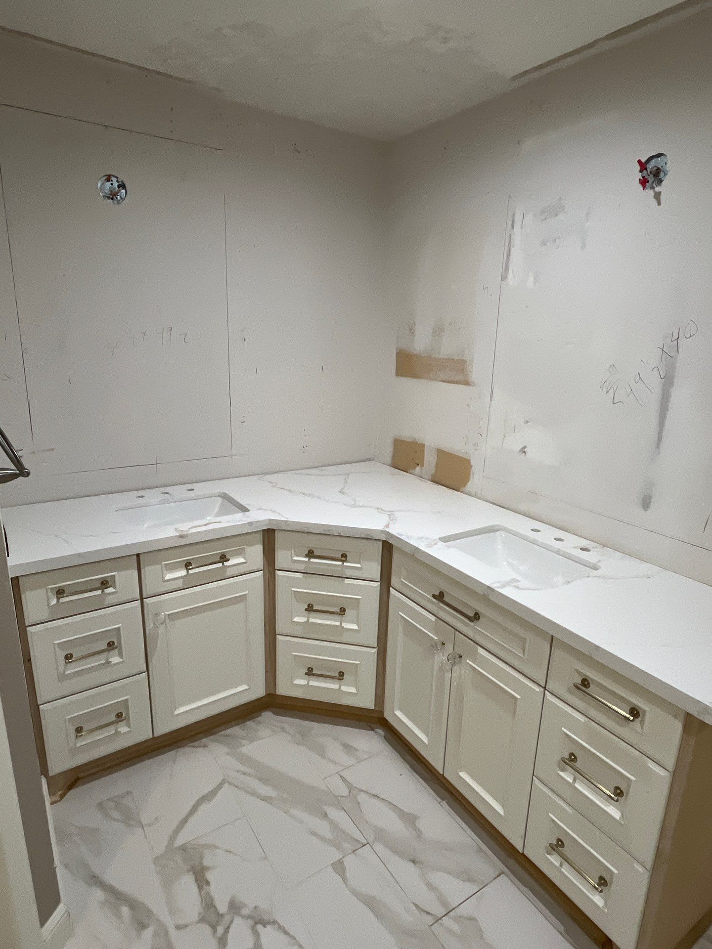 Bathroom Remodel with Water Mitigation Equipment | LT Contractors by L&T General Contractors and Restoration INC