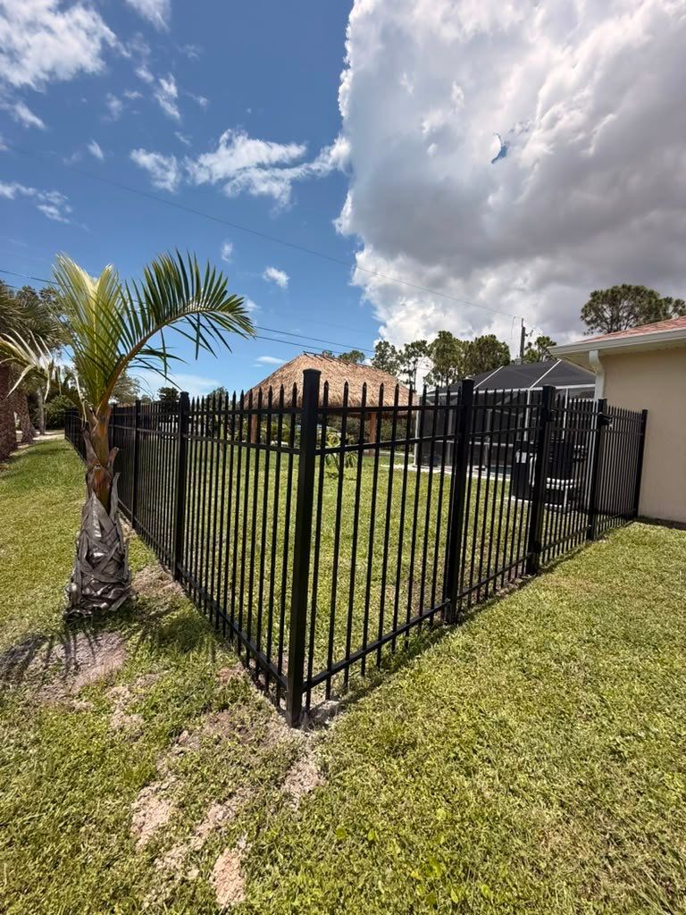 Black Aluminum Spear Top Picket Fence Installation in Englewood by True Fence LLC