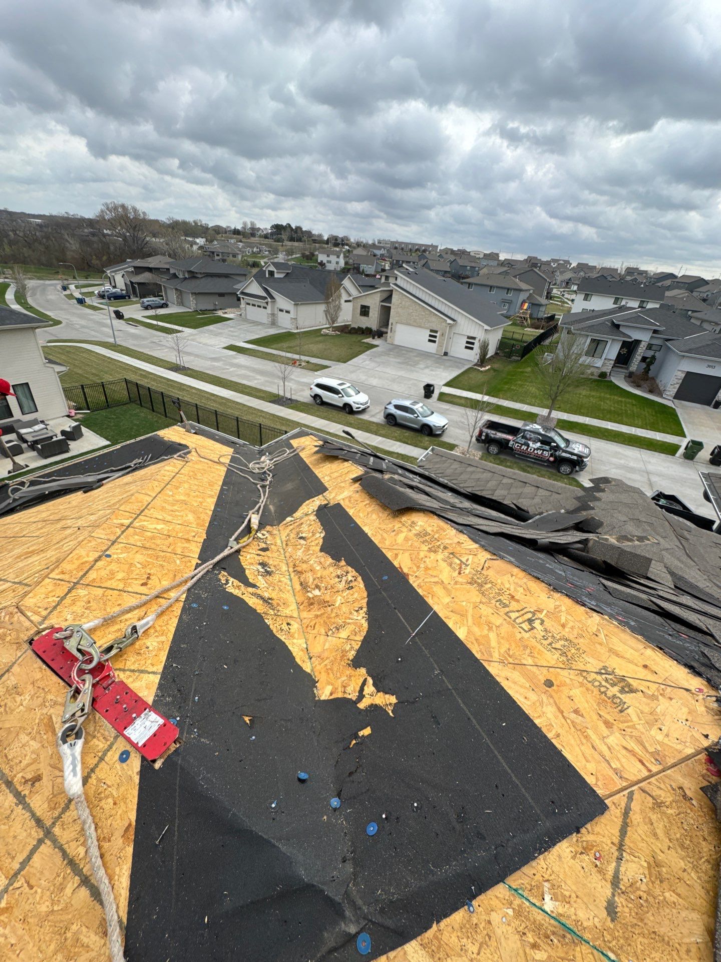 Residential Roof Restoration and Interior Ceiling Leak Repair in Omaha by Crows Roofing LLC