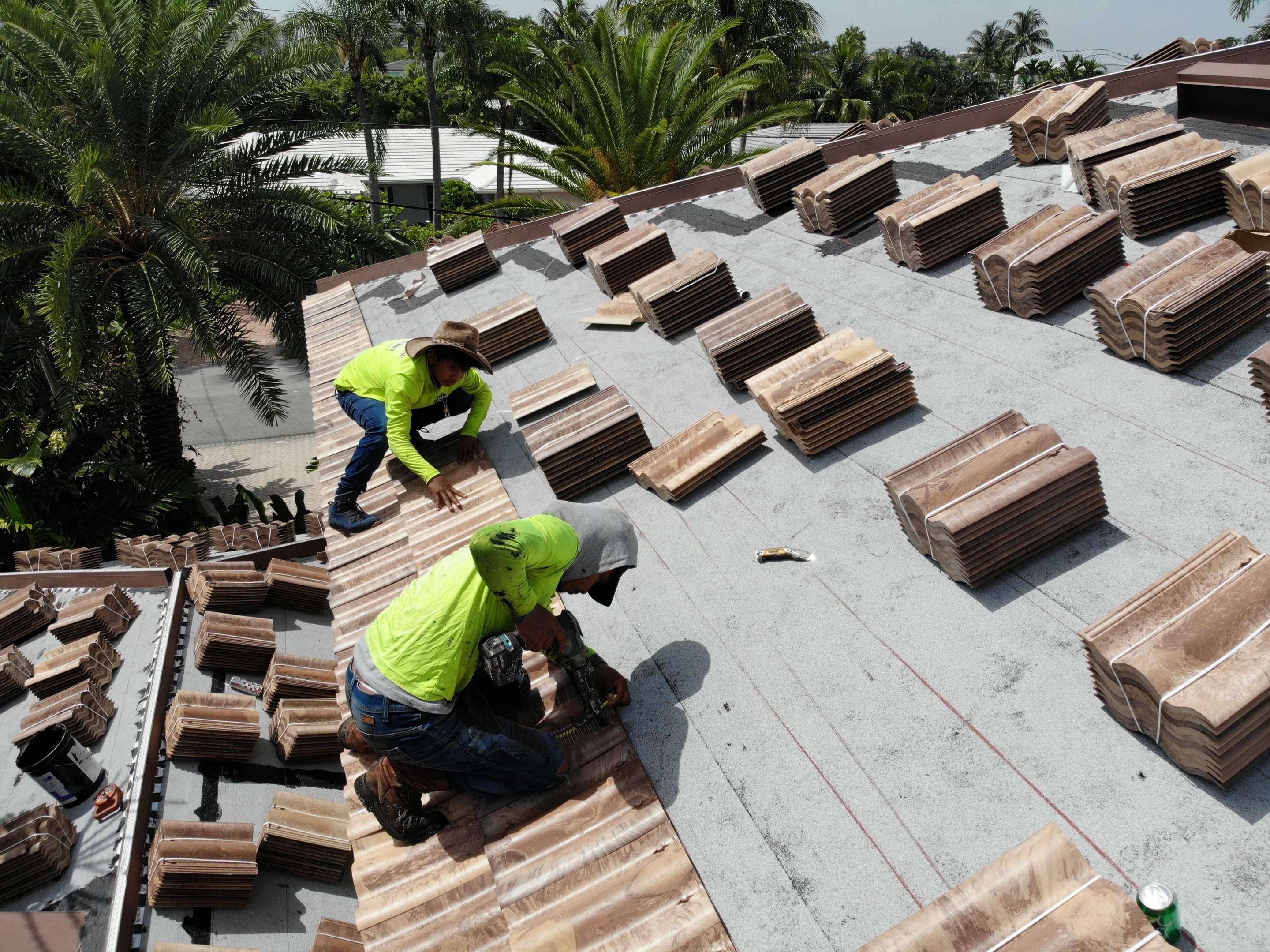 Residential Roofing Installation using Brava Spanish Tile in Mocha Sand by International Roofing